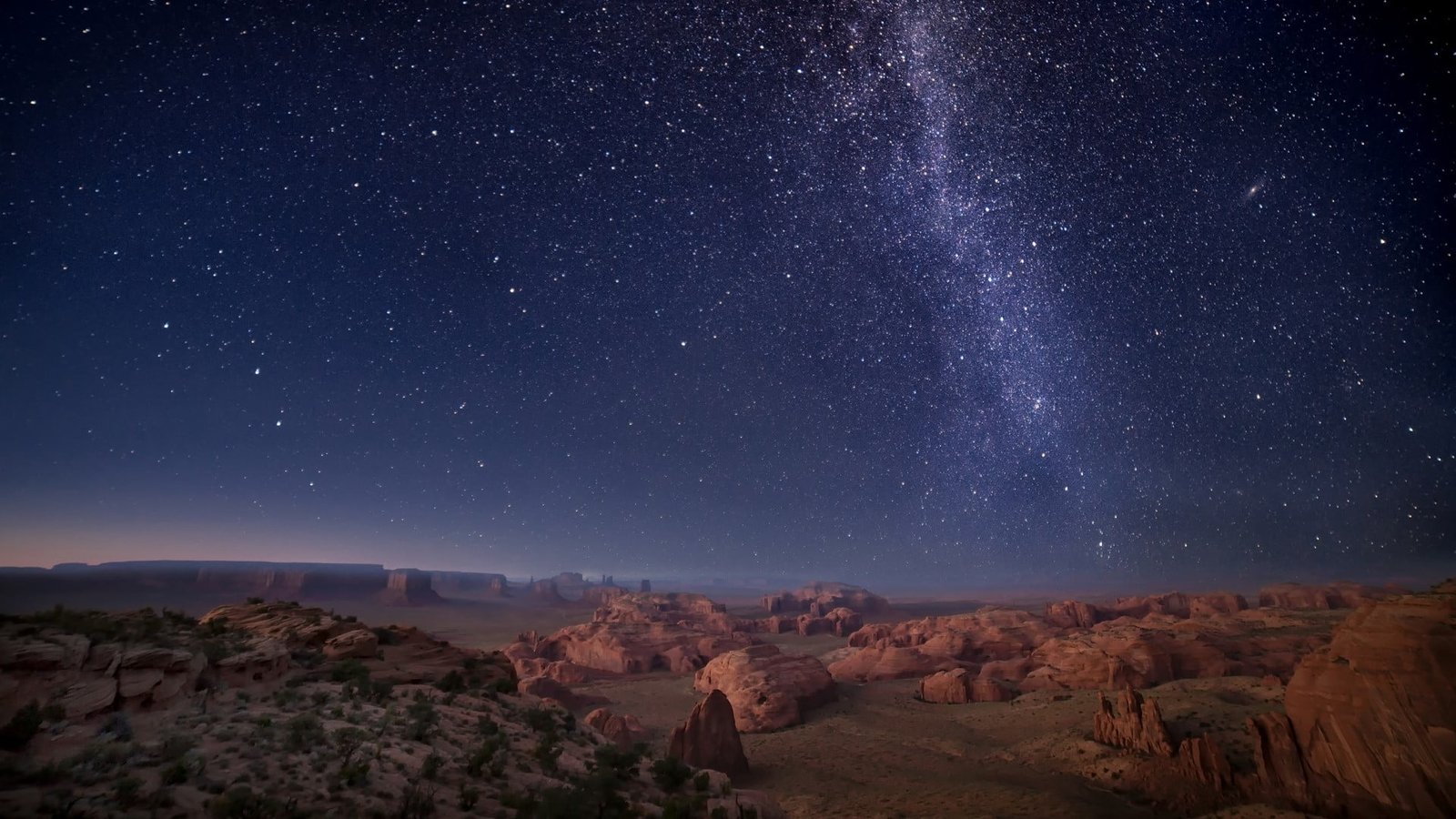nature landscape plants rocks mountains canyon stars 2k