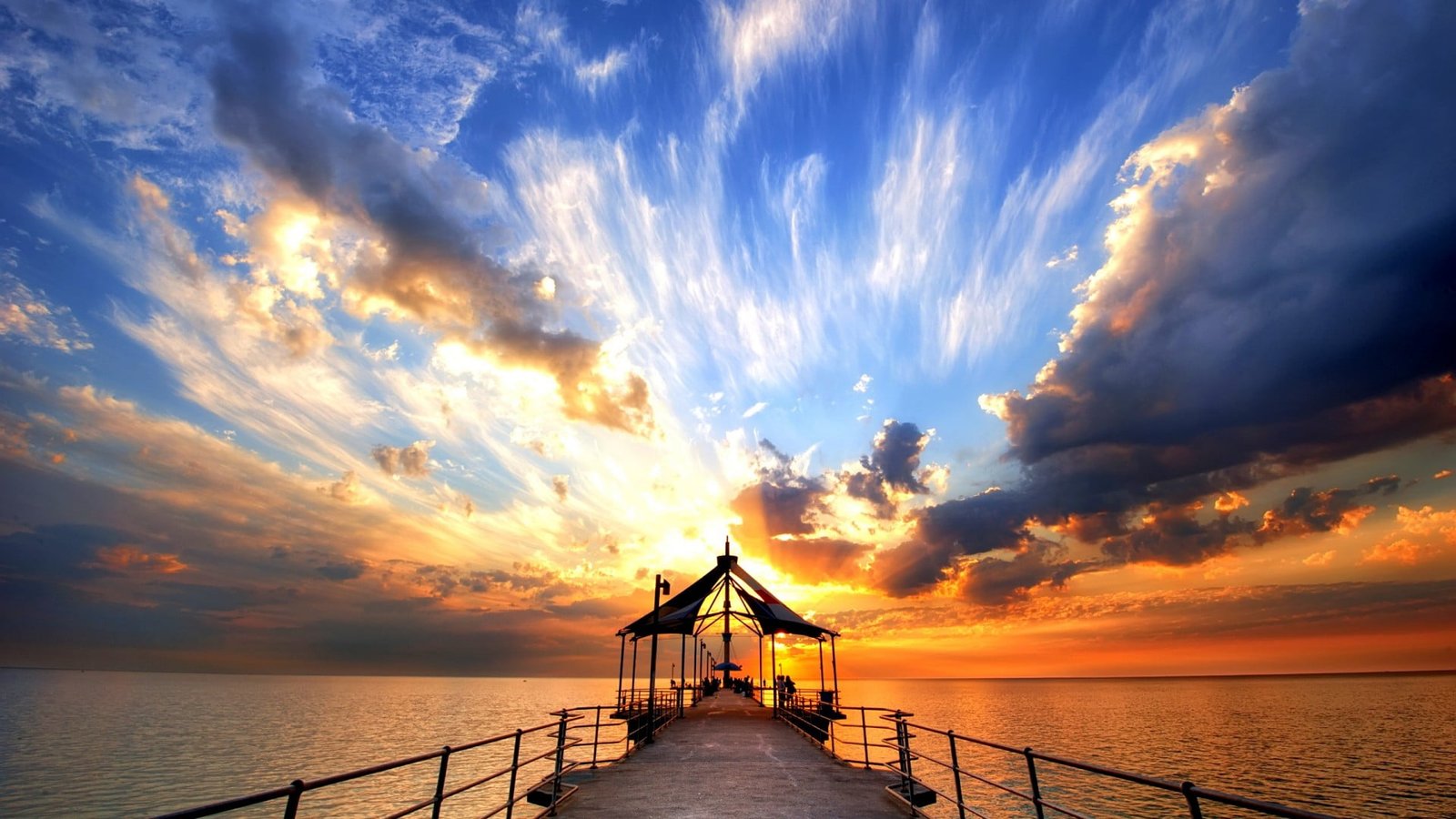 nature sky clouds sun landscape horizon sunset sunrise 2k