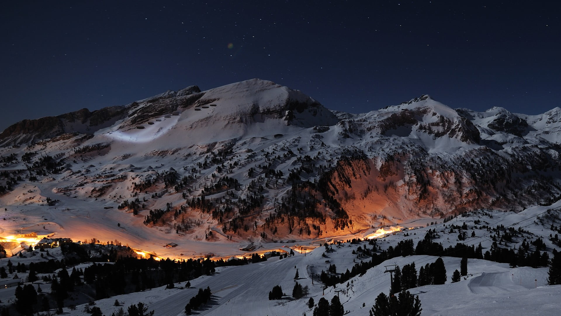 photo of mountain covered with snow hills mountains night 2k