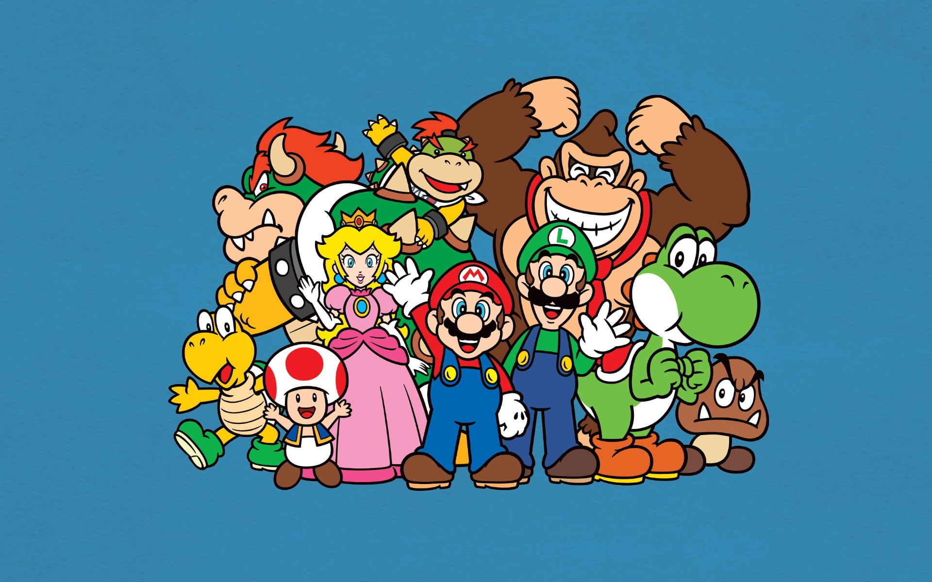 Super Mario wallpaper Bros Luigi Yoshi Princess Peach 2k