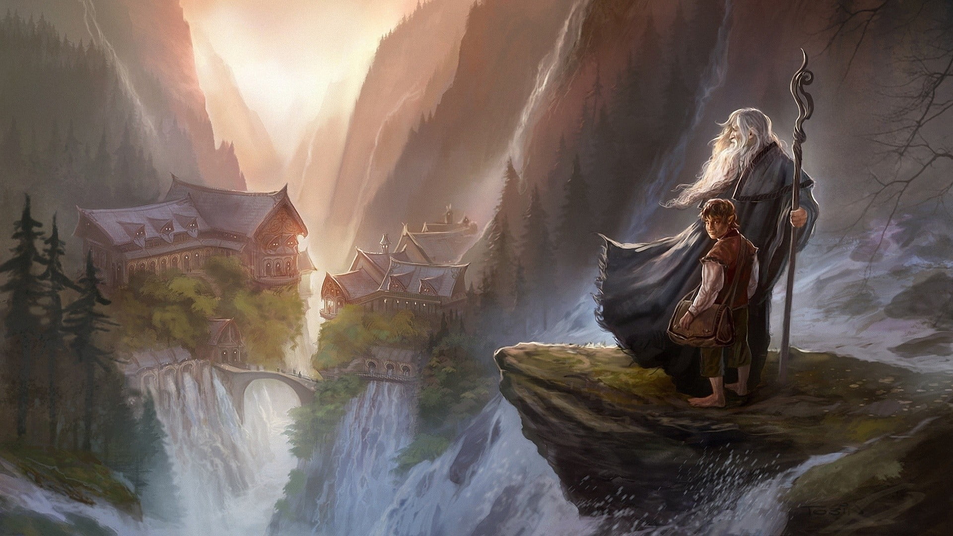 The Lord of the Rings Bilbo Baggins and Gandalf wallpaper Hobbit 2k