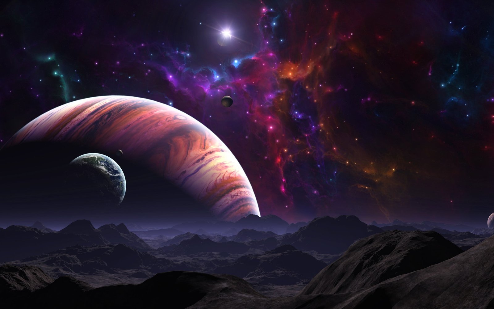 universe and planet wallpaper landscape science fiction fantasy art 2k