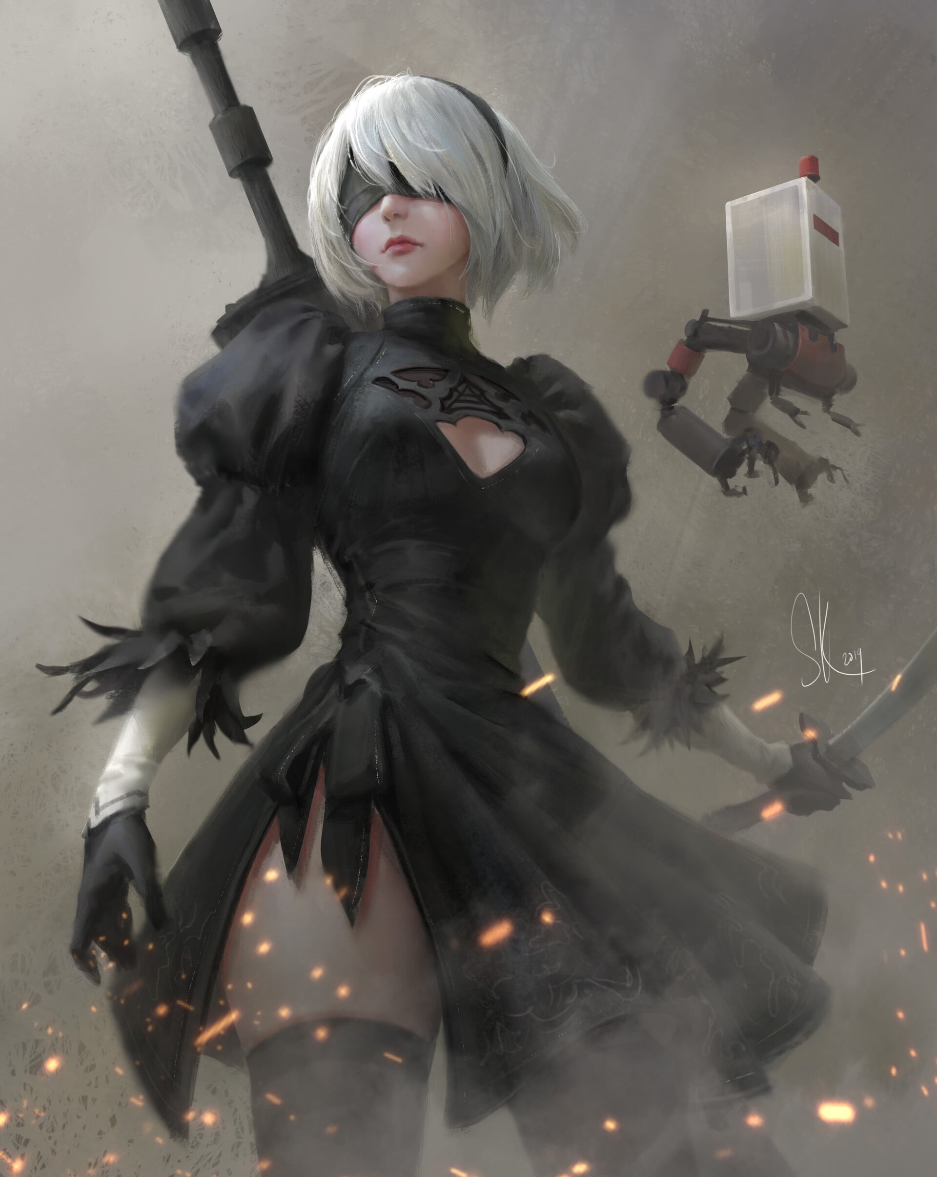 video games Nier Automata Yorha unit no 2 type b 2k