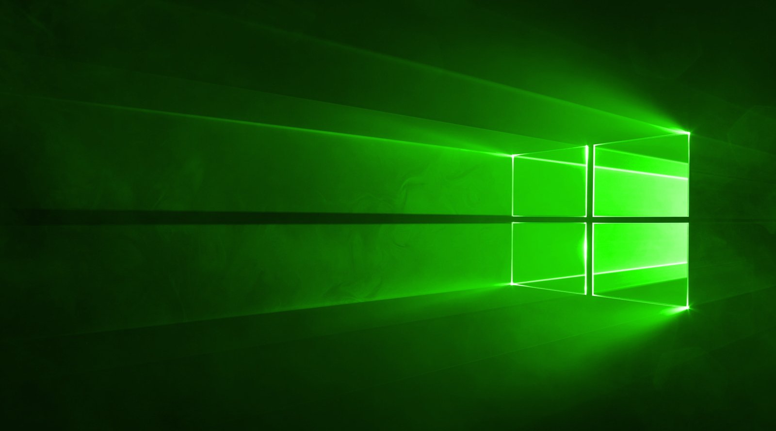 Windows 10 Green logo green color illuminated light natural phenomenon 2k 4k