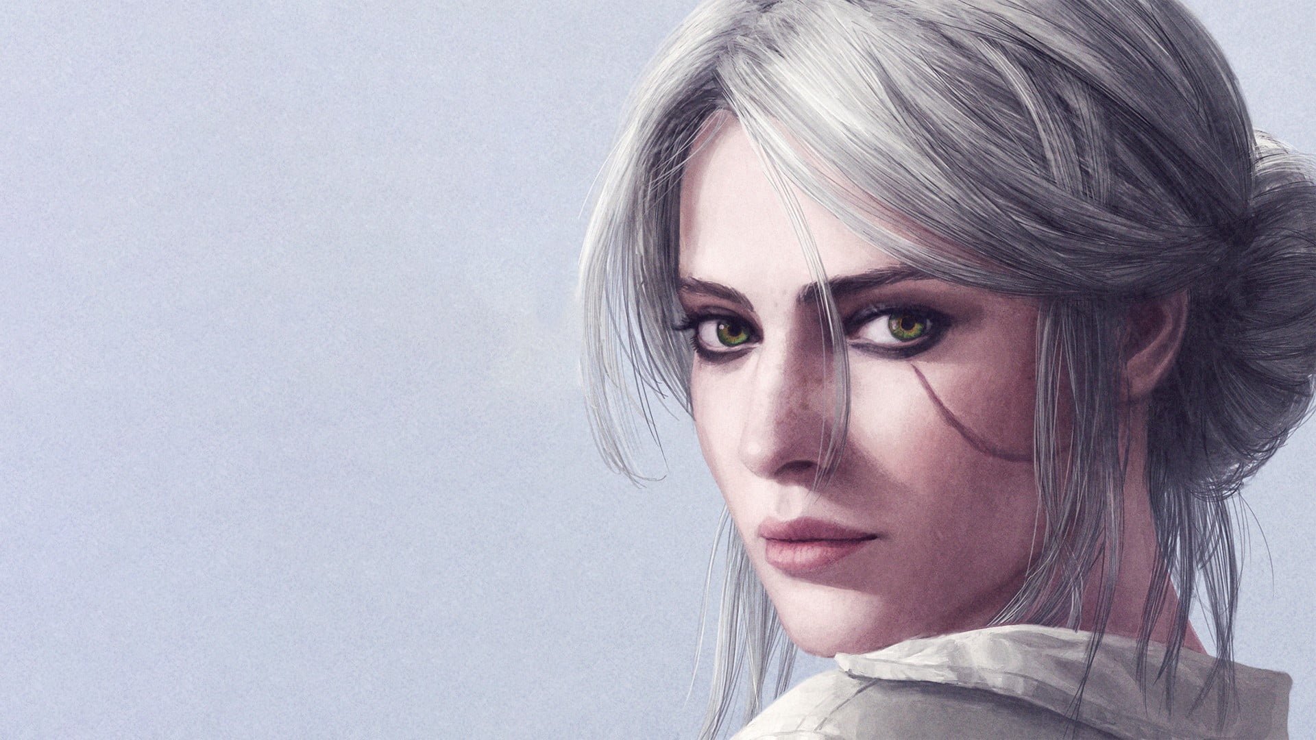 woman's portrait painting Ciri artwork Cirilla Fiona Elen Riannon 2k