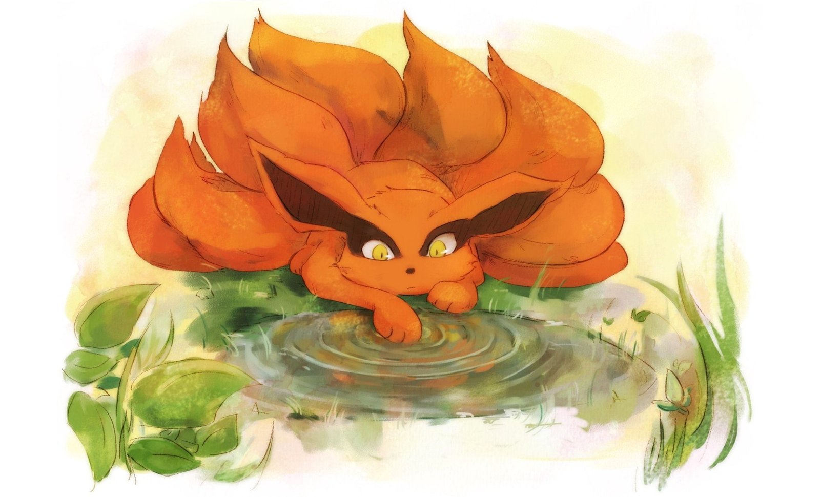 fox illustration Anime Naruto Kurama Ky bi 2k