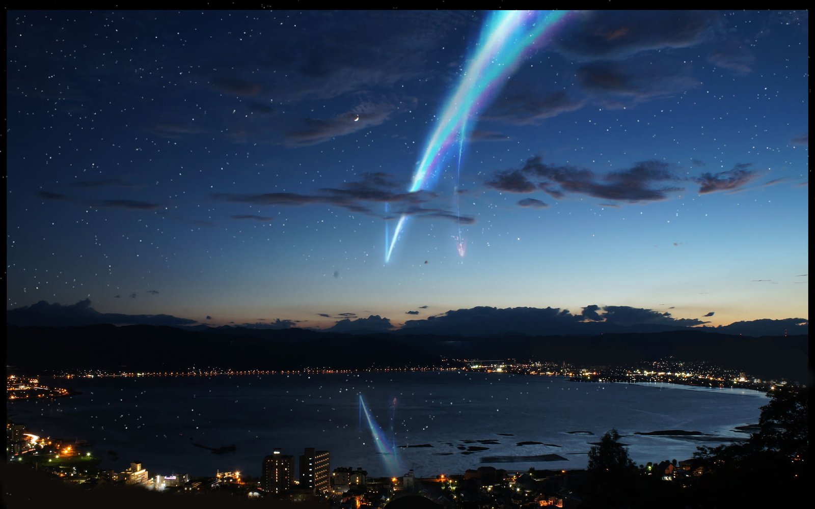 grey clouds Anime Your Name Kimi No Na Wa night sky star Space 2k