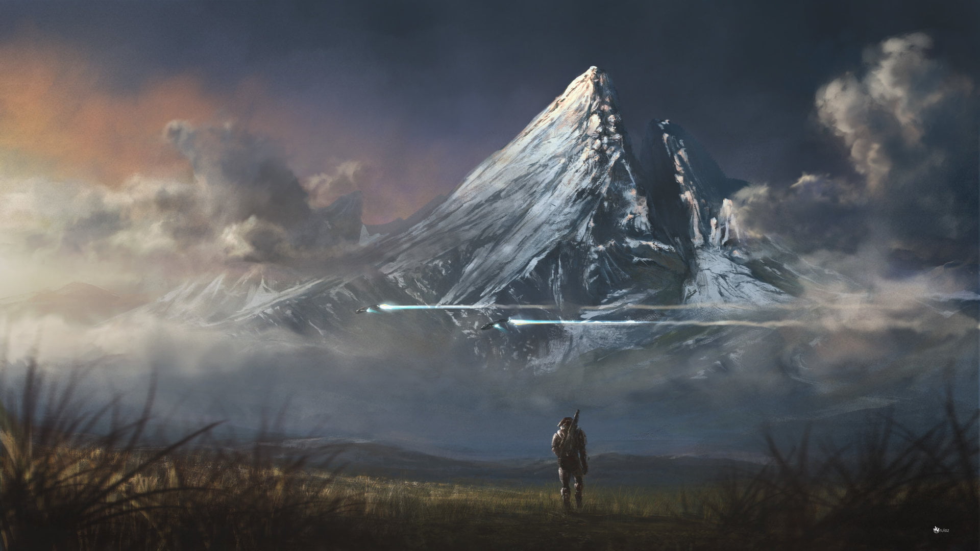 Halo Reach Landscape Master Chief Mountain Sci Fi 2k