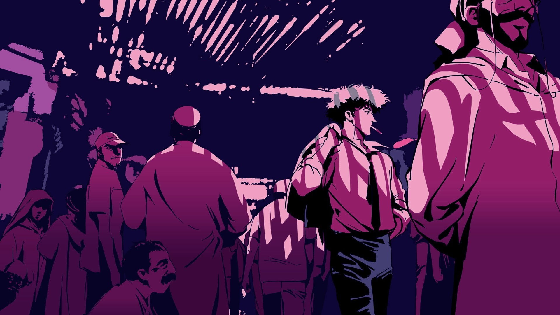 group of people anime illustration Cowboy Bebop Spike Spiegel 2k