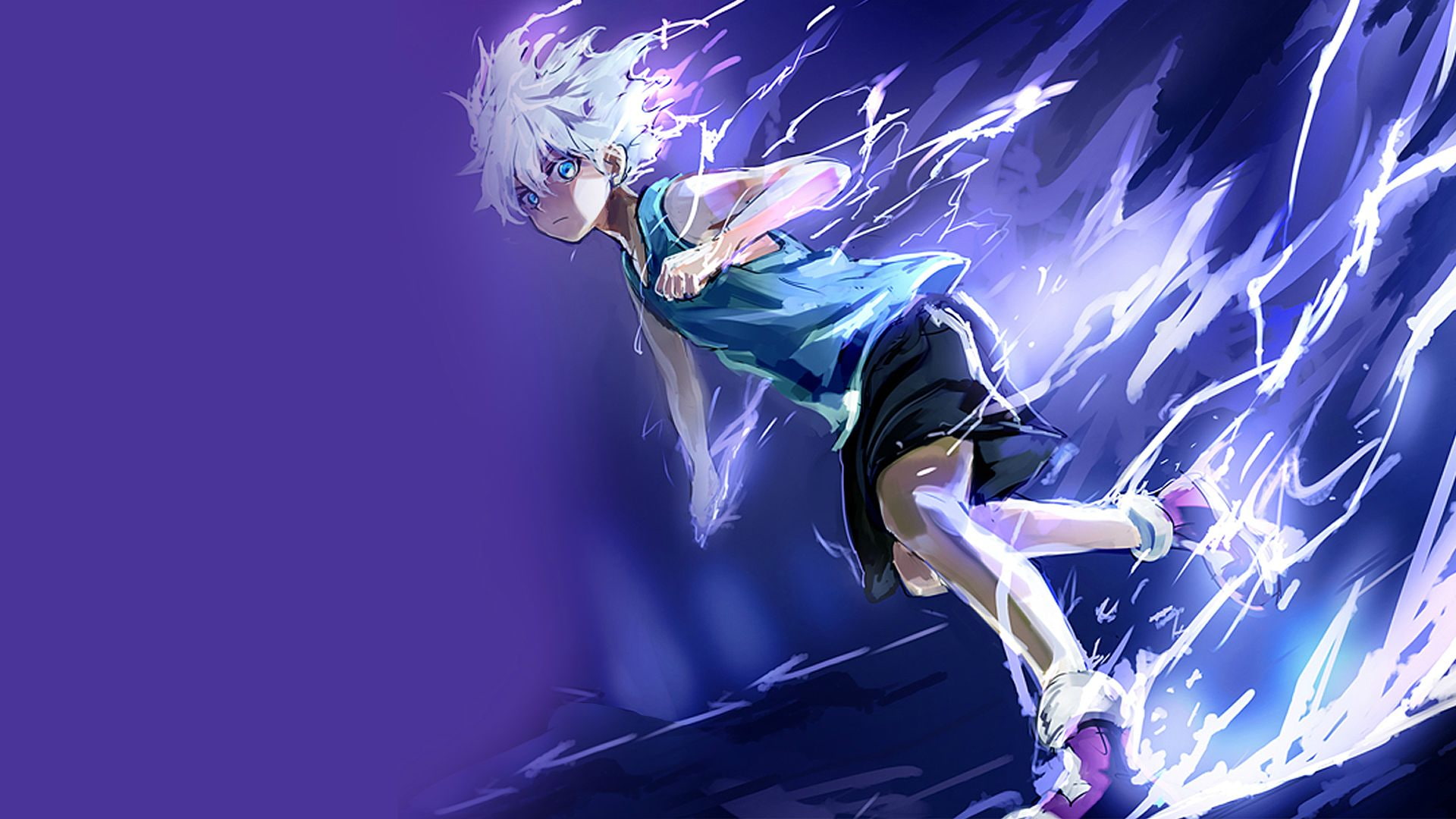 Hunter anime Killua Zoldyck low angle view one person 2k