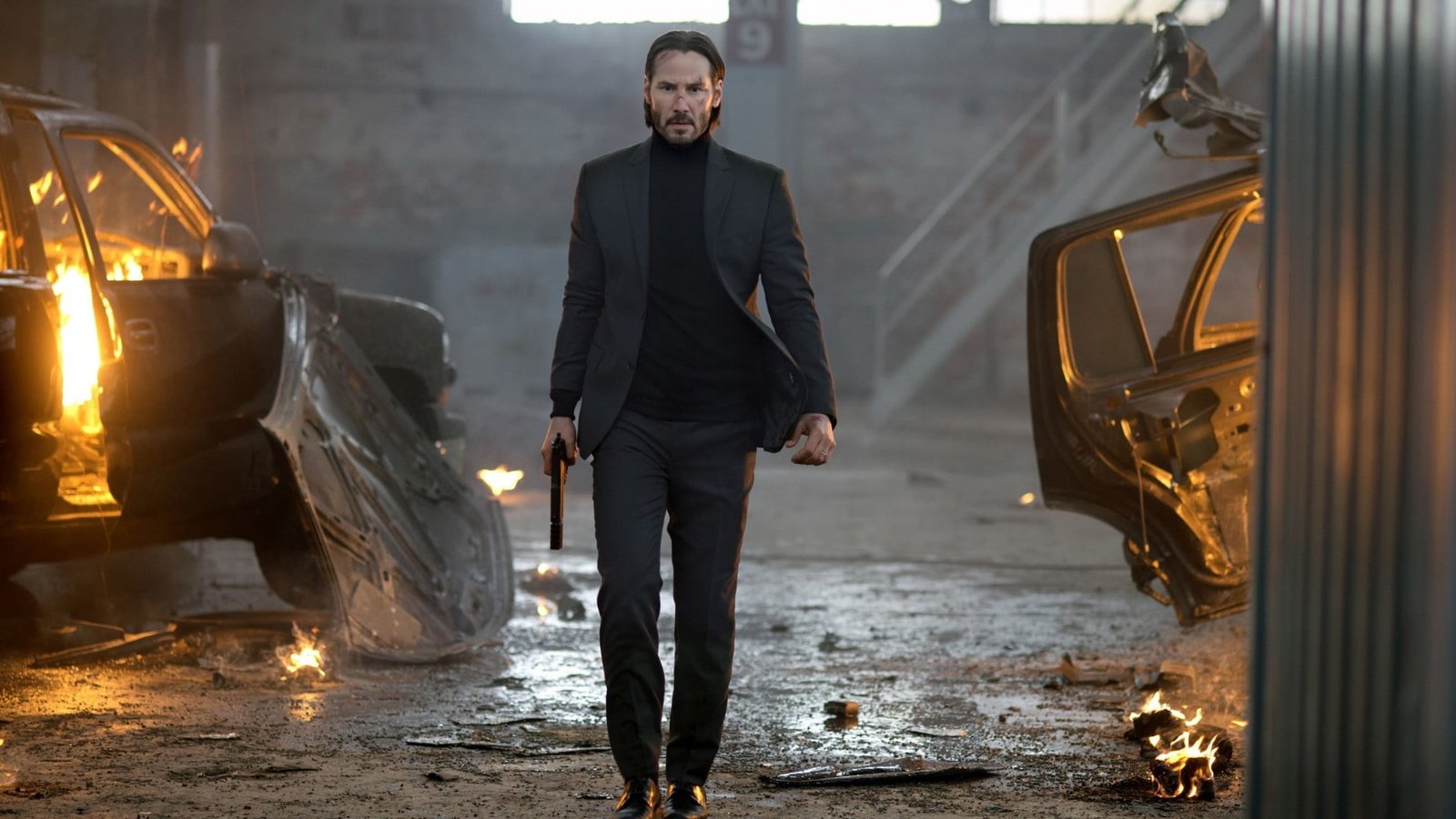 John Wick movie still screenshot Keanu Reeves one person real people 2k
