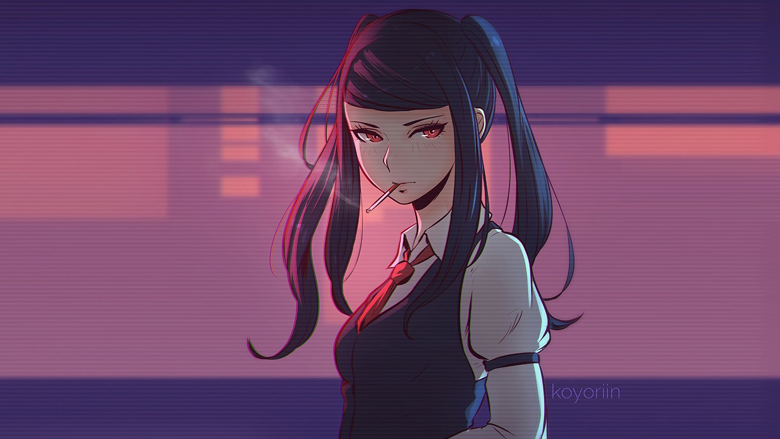 Korarlin anime character black haired female 2k