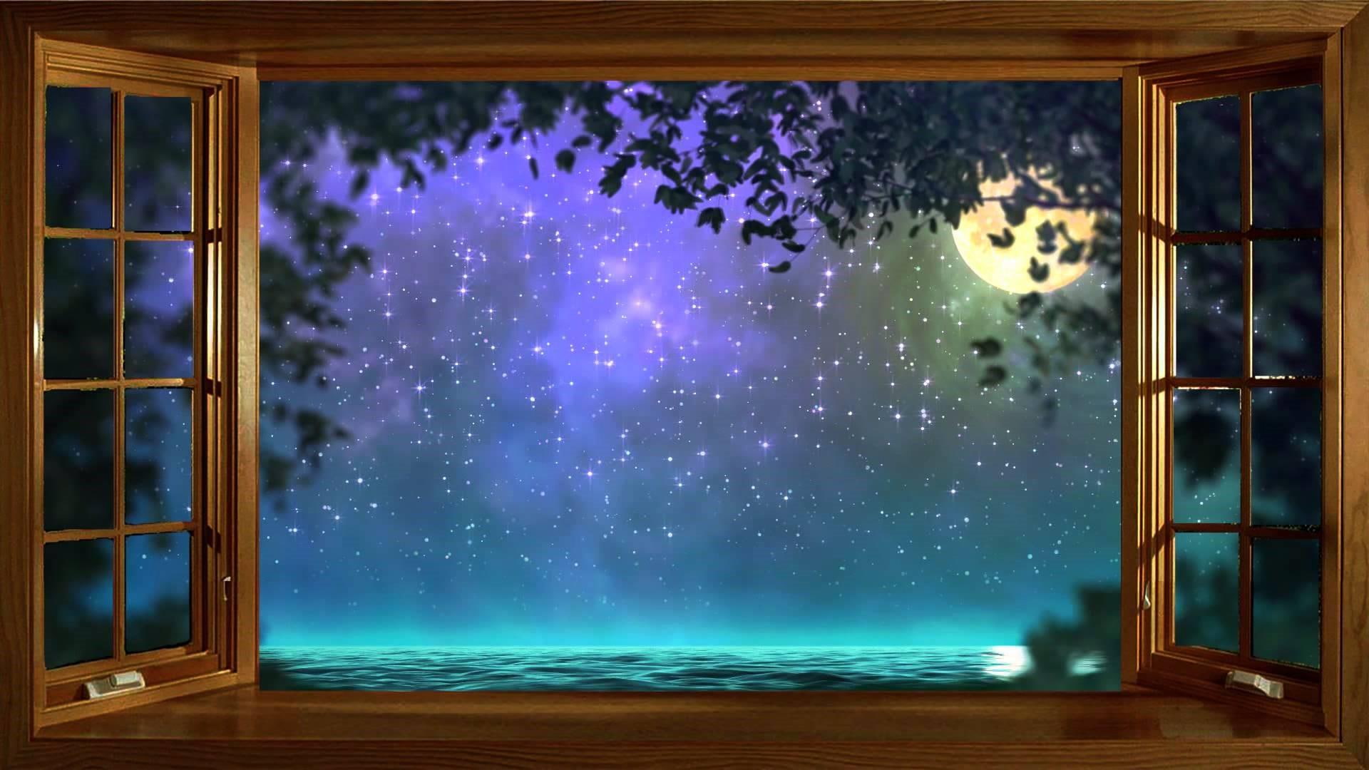 lighting window moonlight sky night theatrical scenery 2k
