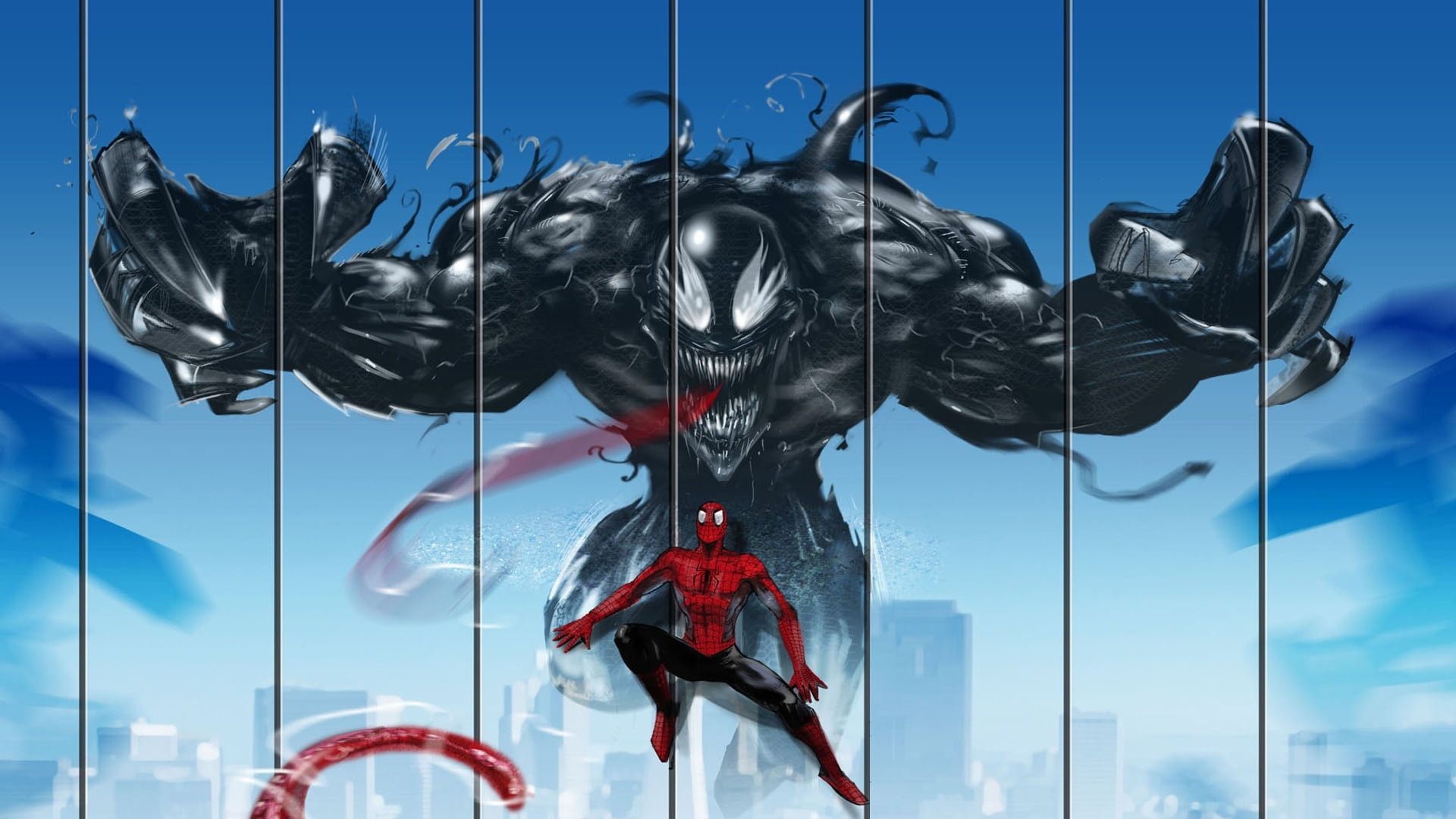 Marvel Venom and Spider Man digital wallpaper untitled Comics 2k