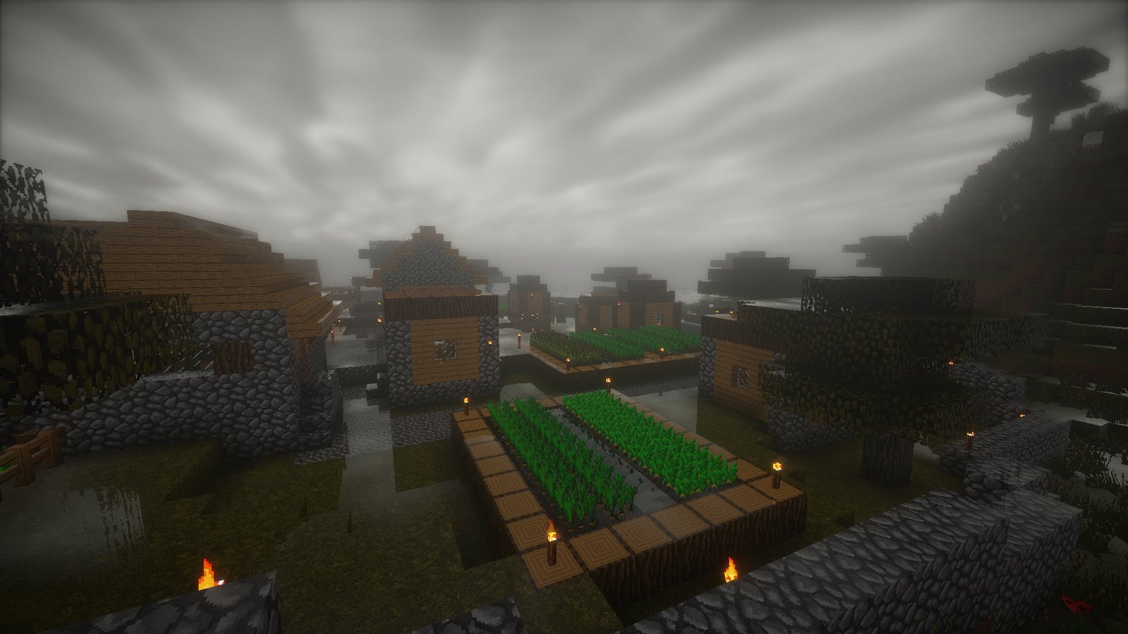 Minecraft wallpaper shaders video games cityscape architecture 2k