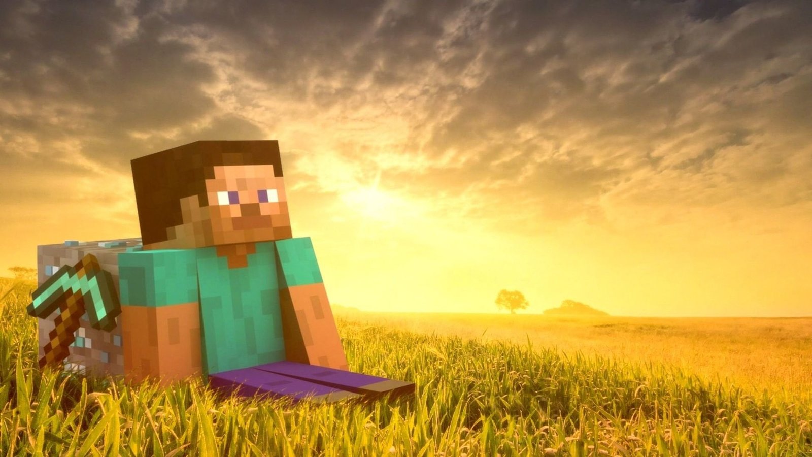 Minecraft wallpaper Video Game Mojang Steve Sword 2k
