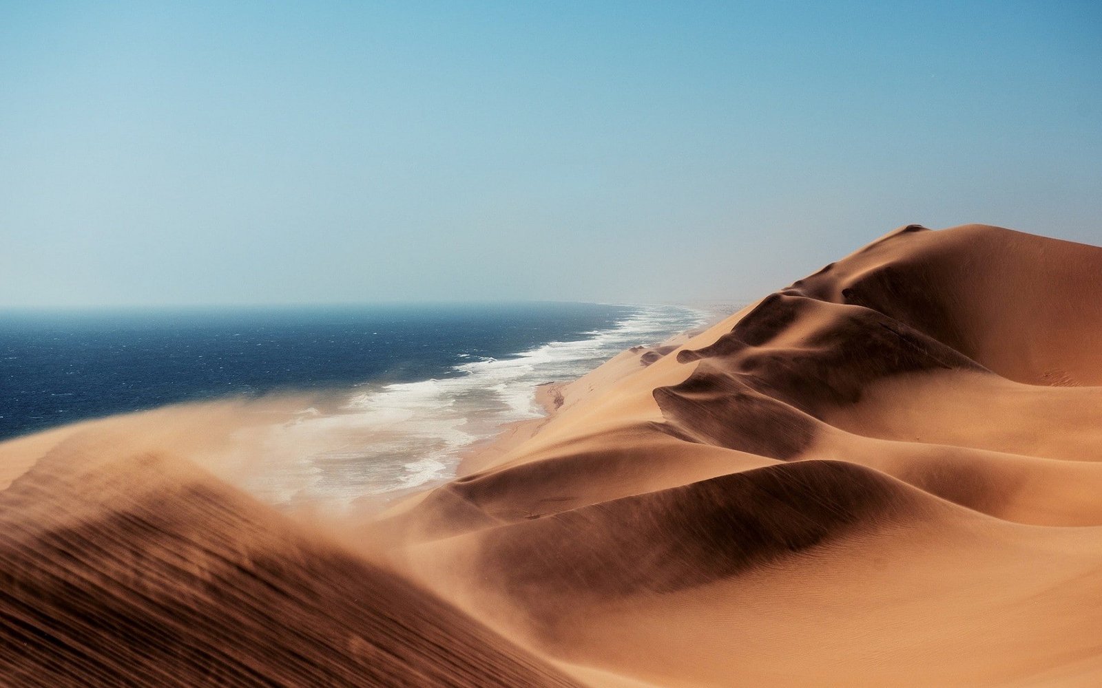 Namibia desert nature landscape sea Africa sand windy 2k