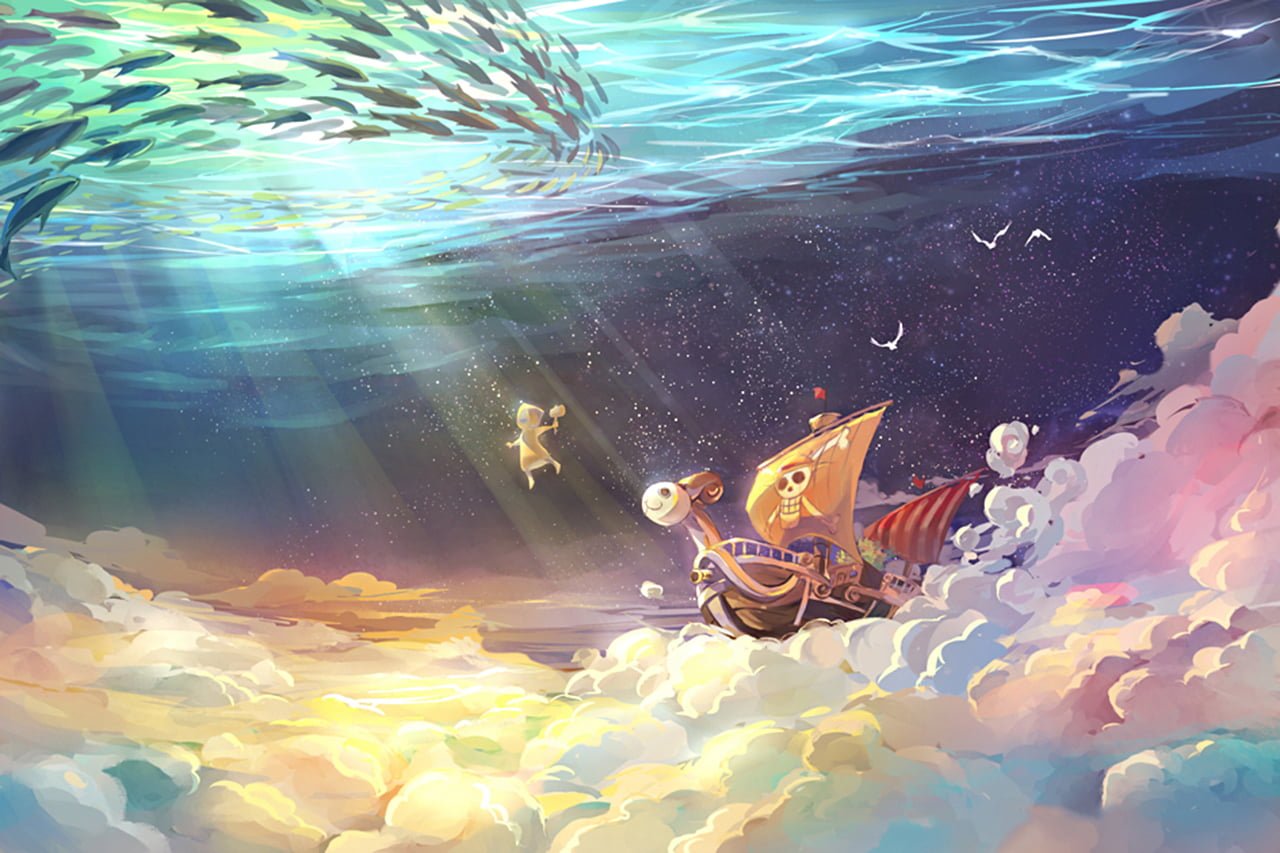 One Piece Going Mary digital illustration anime water sea