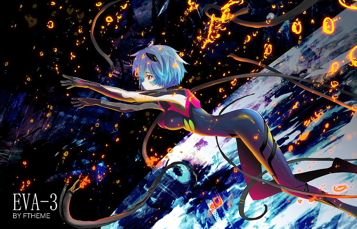 Neon Genesis Evangelion anime girls Ayanami Rei multi colored