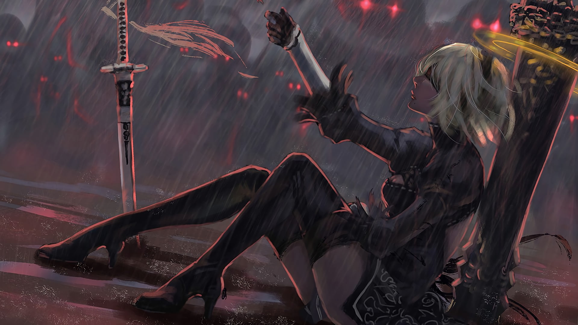 Nier Automata digital wallpaper video games 2k