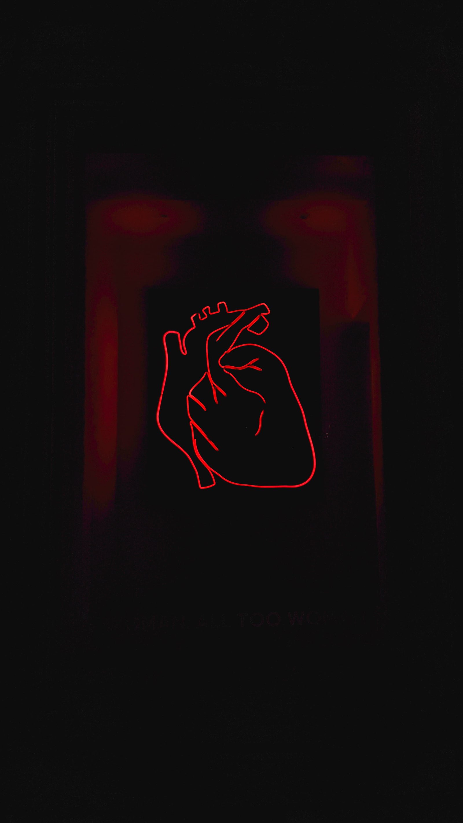 red heart clip art neon love wallpaper sign dark black 2k