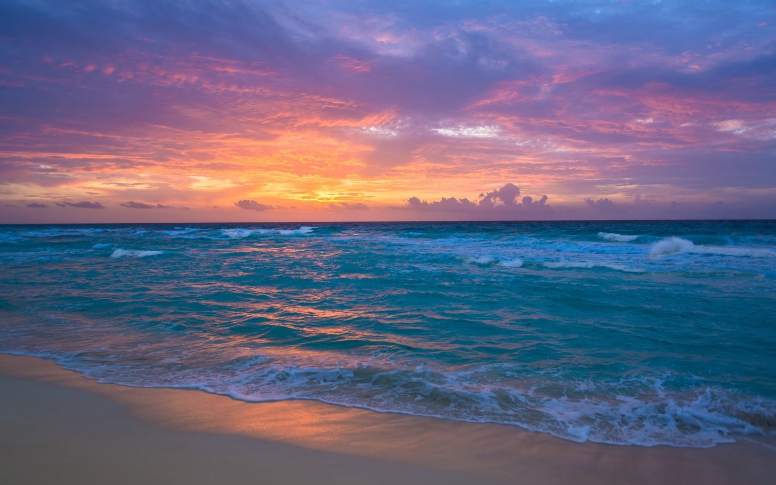 sea under orange sky beach sunset horizon water scenics nature 2k