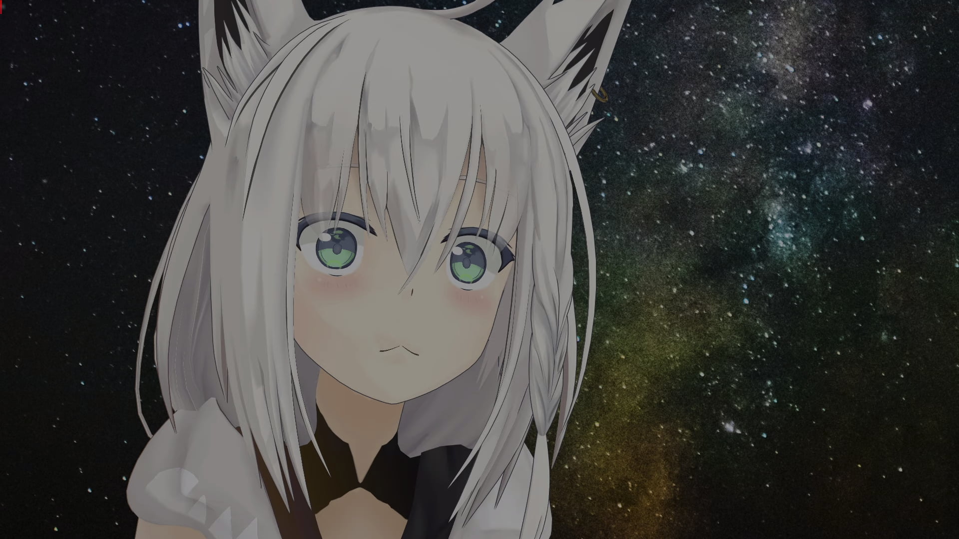 Shirakami Fubuki anime girls animal ears tail Hololive 2k