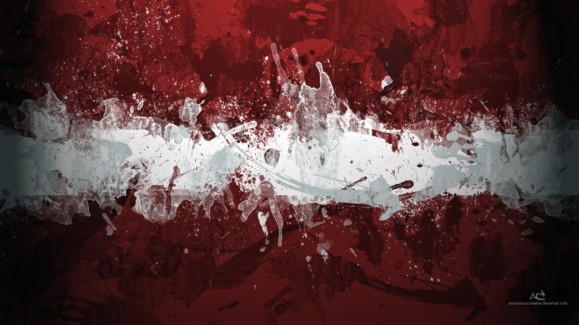 abstract painting simple background minimalism Flag of Latvia 2k