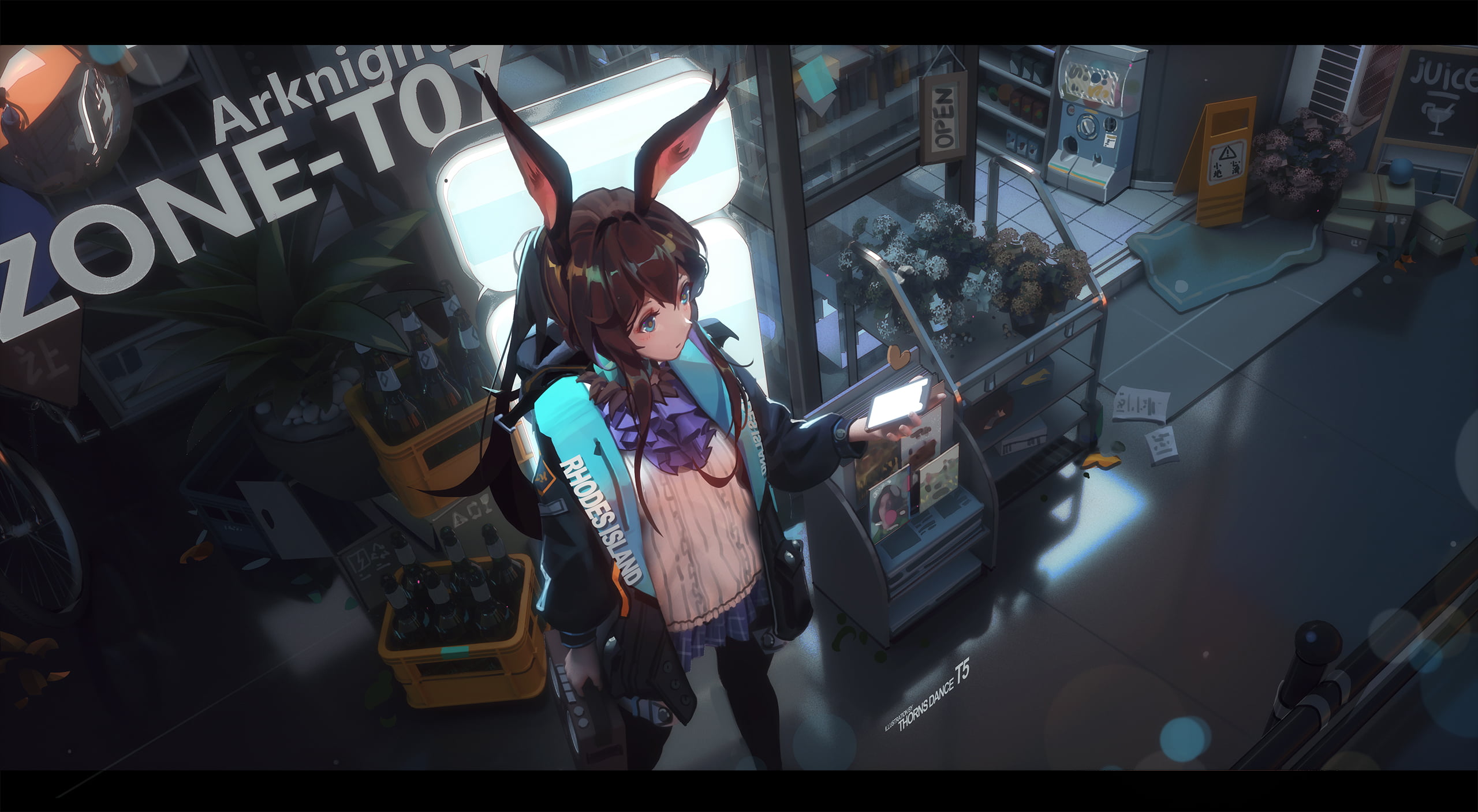 anime girls video games fantasy girl animal ears brunette 2k