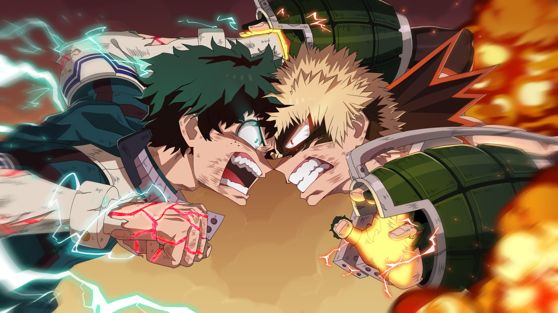 Anime My Hero Academia Izuku Midoriya Katsuki Bakugou 2k