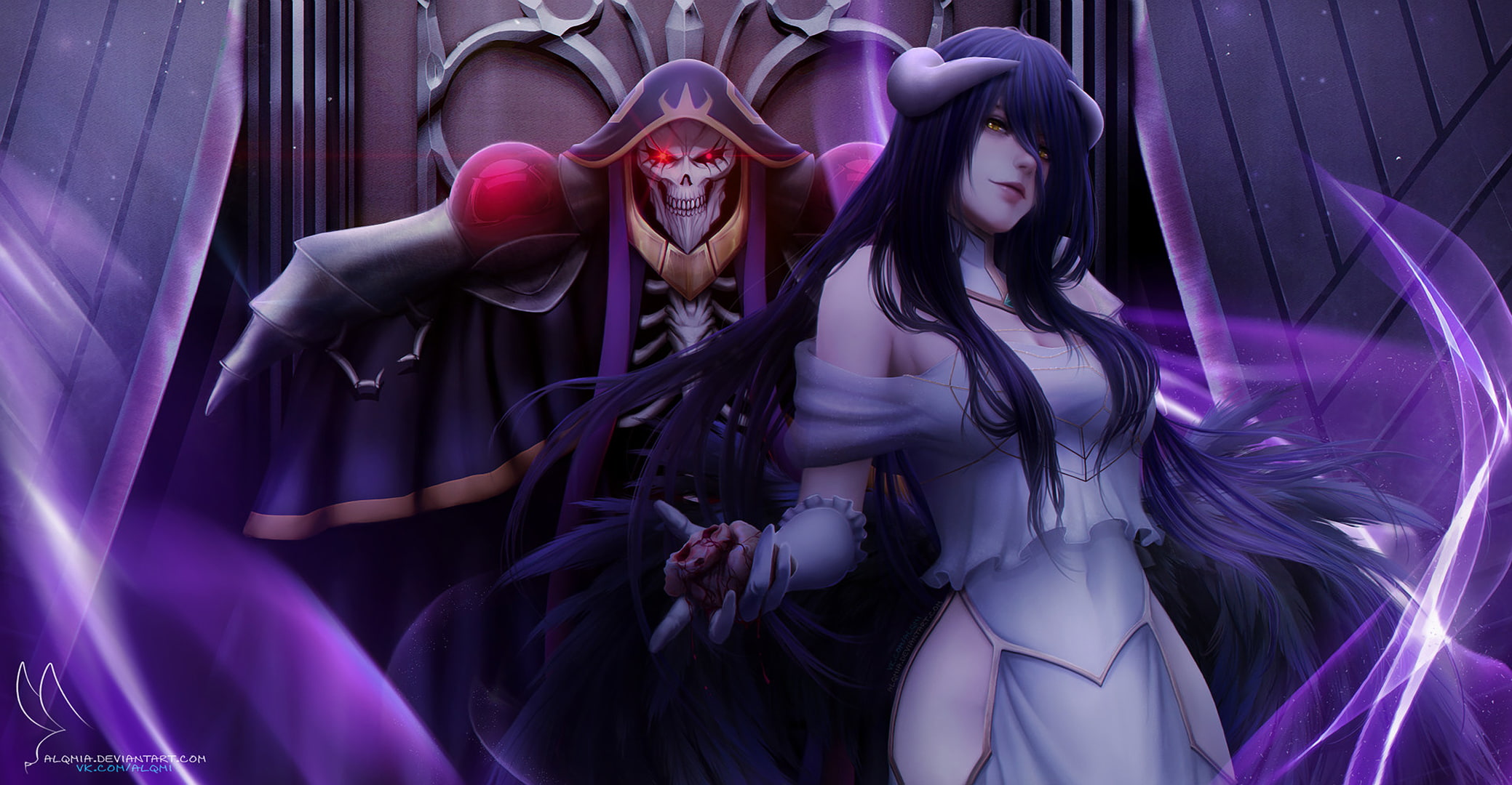 Anime Overlord Ainz Ooal Gown Albedo 2k