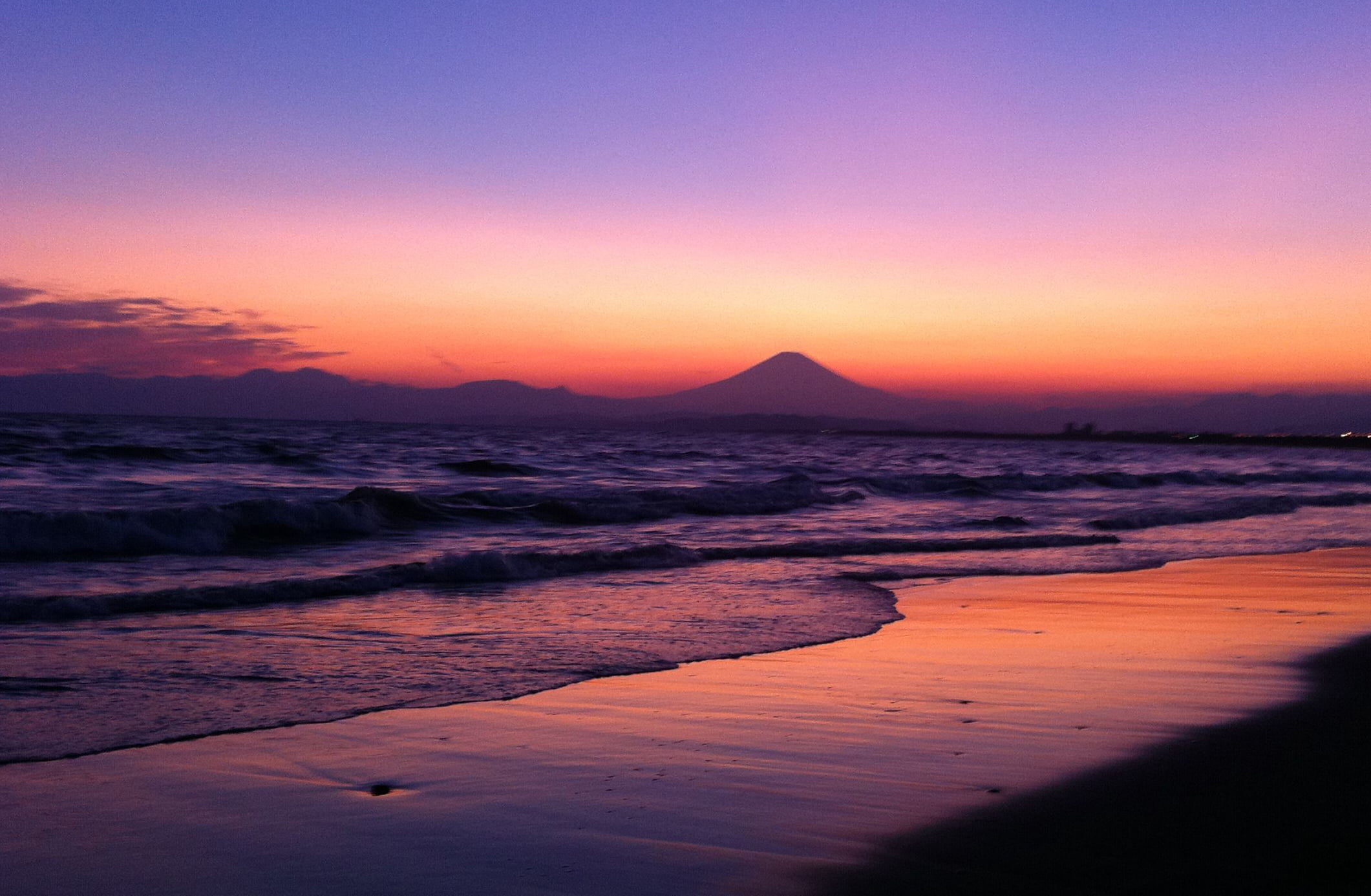beach during sunset Shonan Sunset japan kanagawa 2k