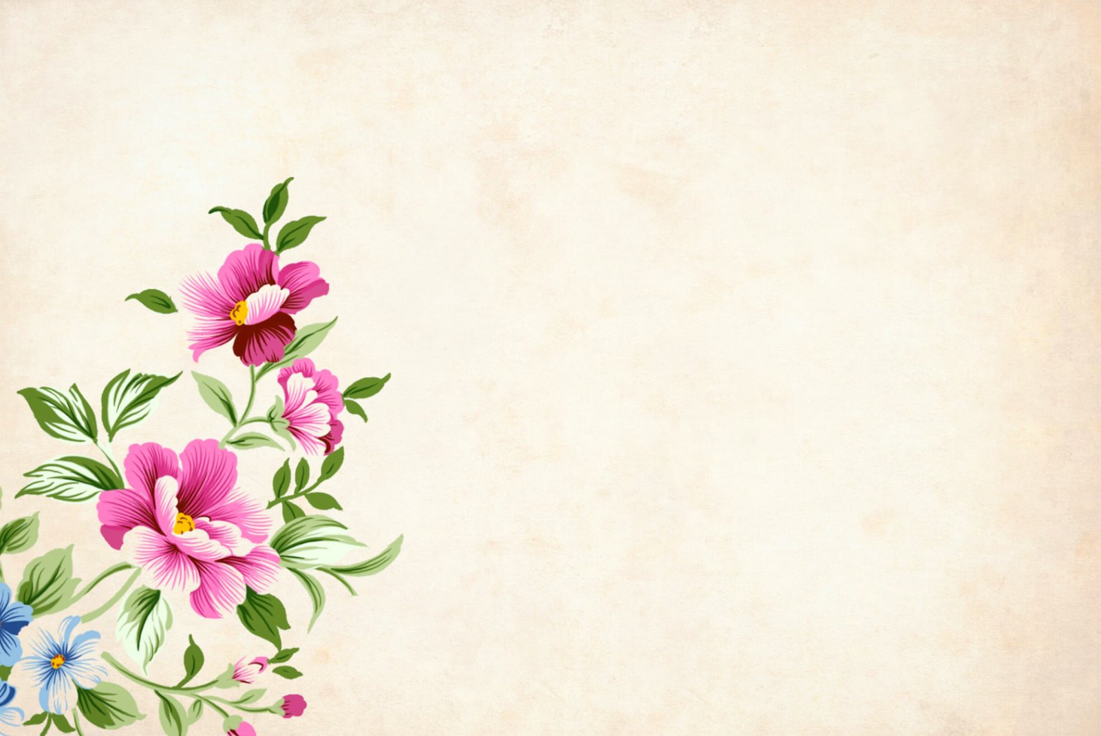 Blooming flowers background floral border garden frame vintage 2k
