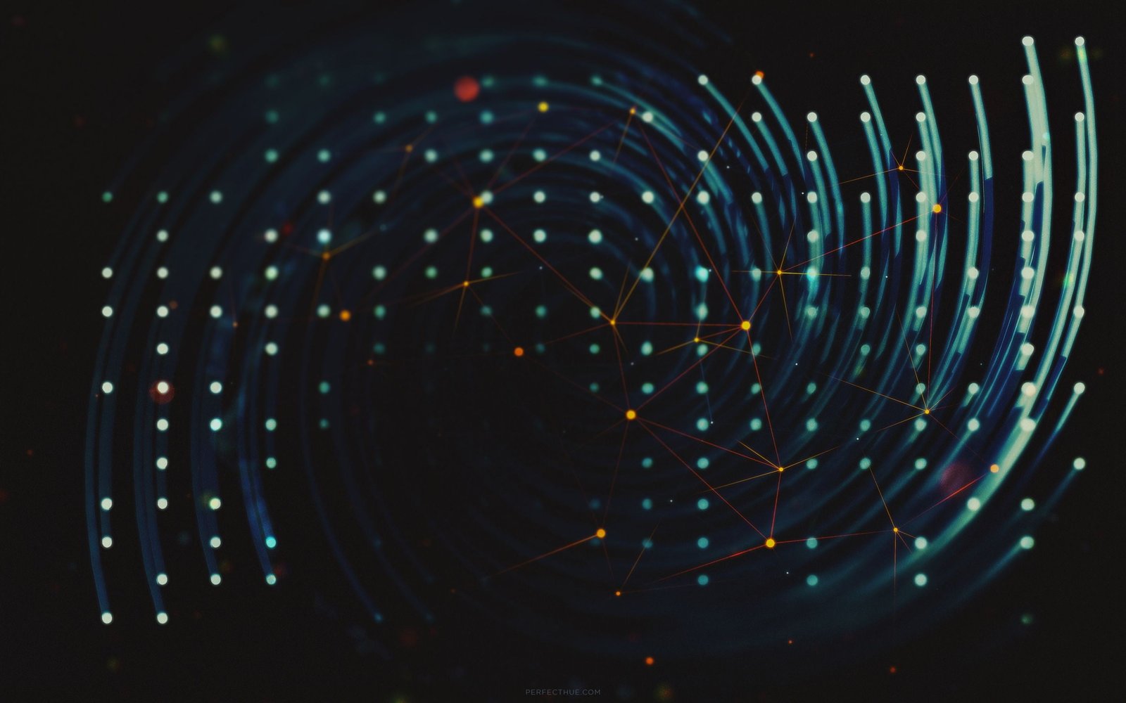 connecting colored dots digital wallpaper art artwork 2k