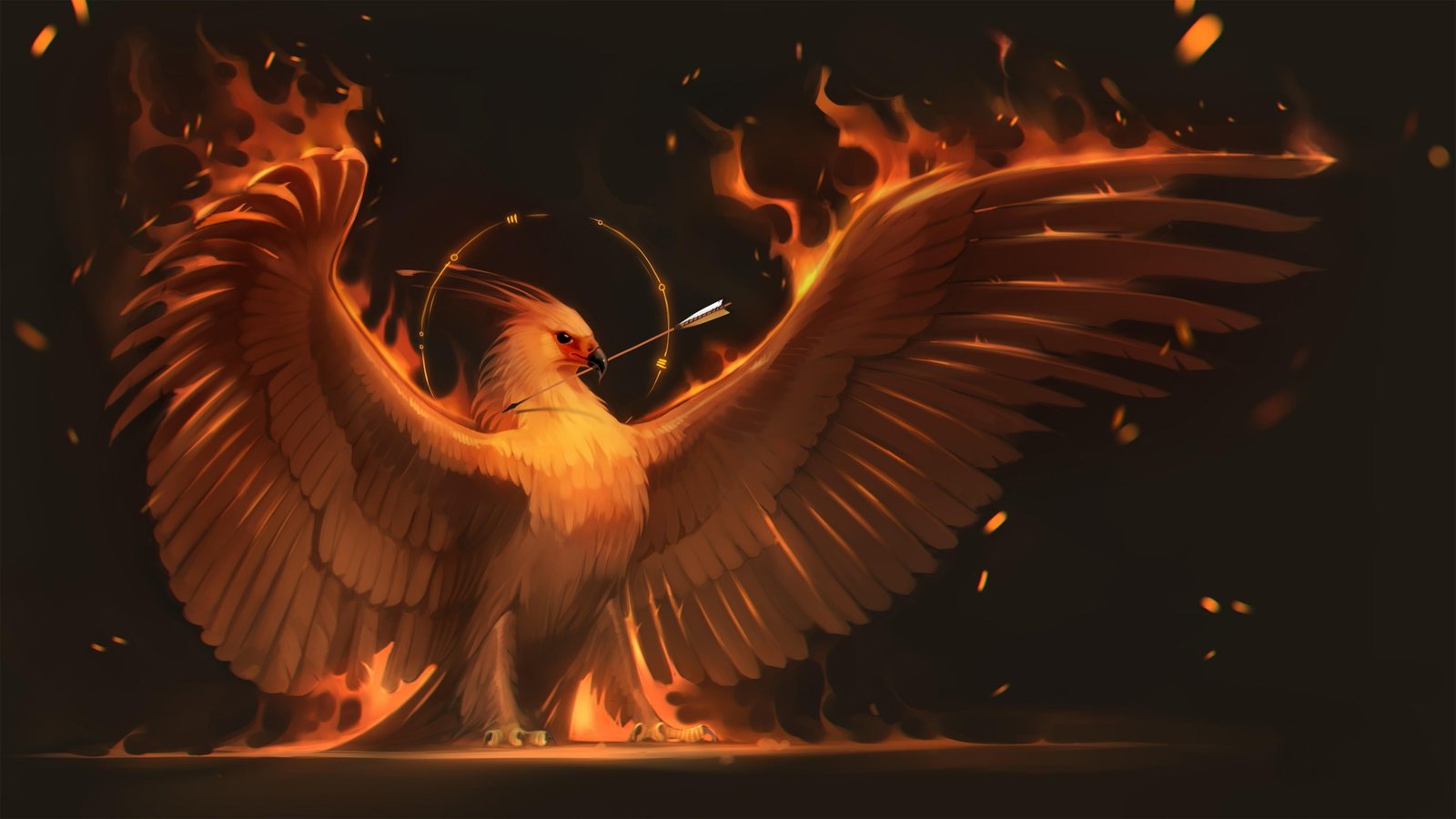 darkness flame phoenix greek mythology feather wing fire 2k 4k