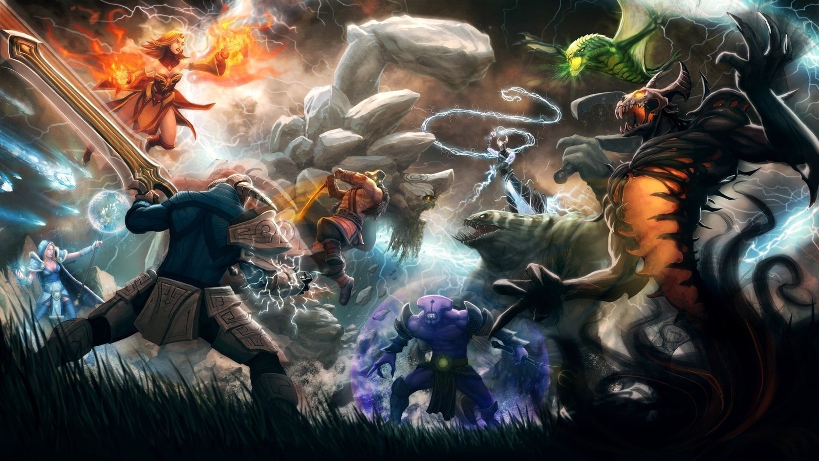 Dota 2 Heroes Lina Juggernaut Viper Nature s Prophet Faceless Void Wallpapers Ultra Hd Desktop Backgrounds 2k