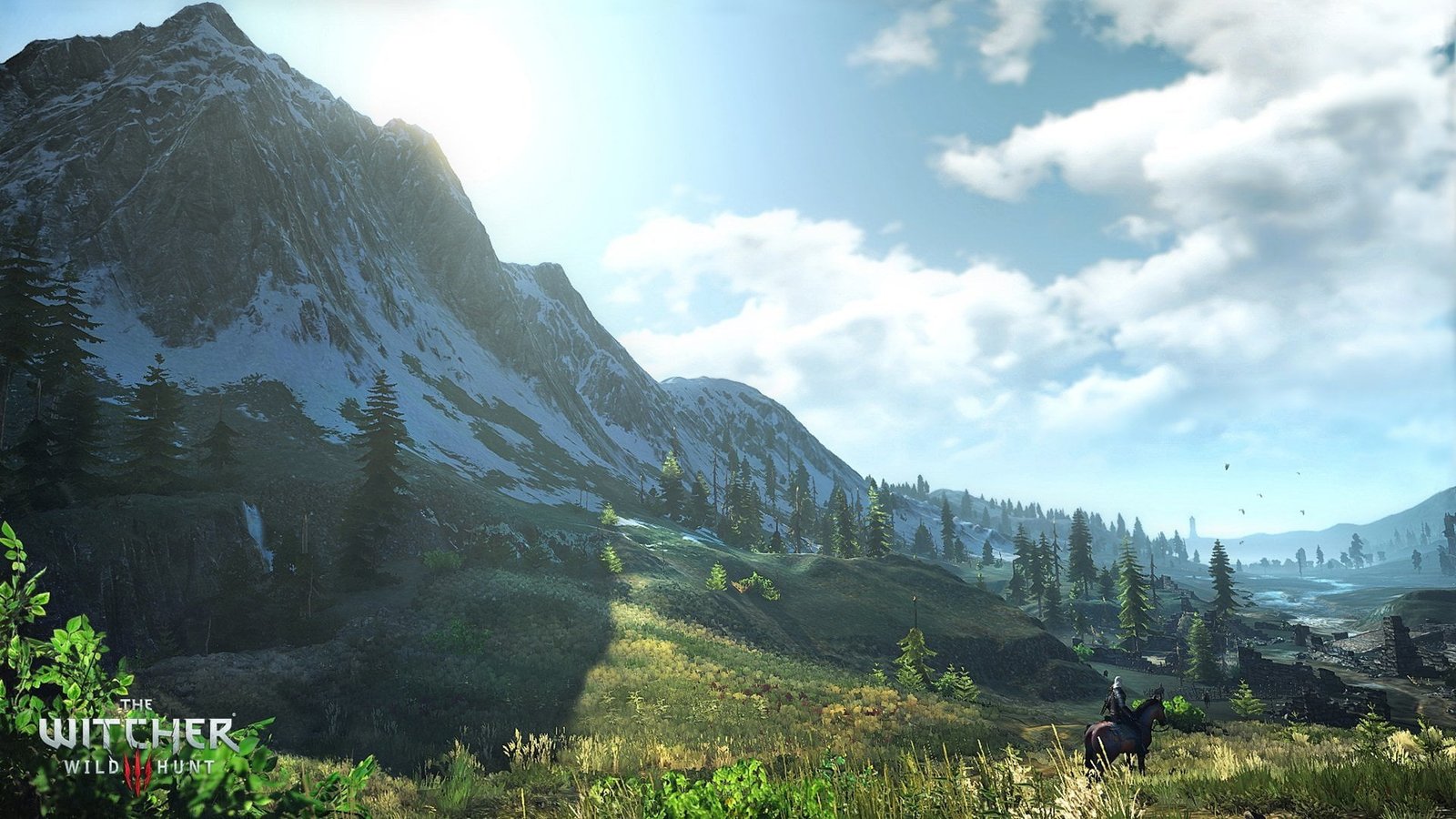 gray horse The Witcher 3 Wild Hunt mountain sky 2k