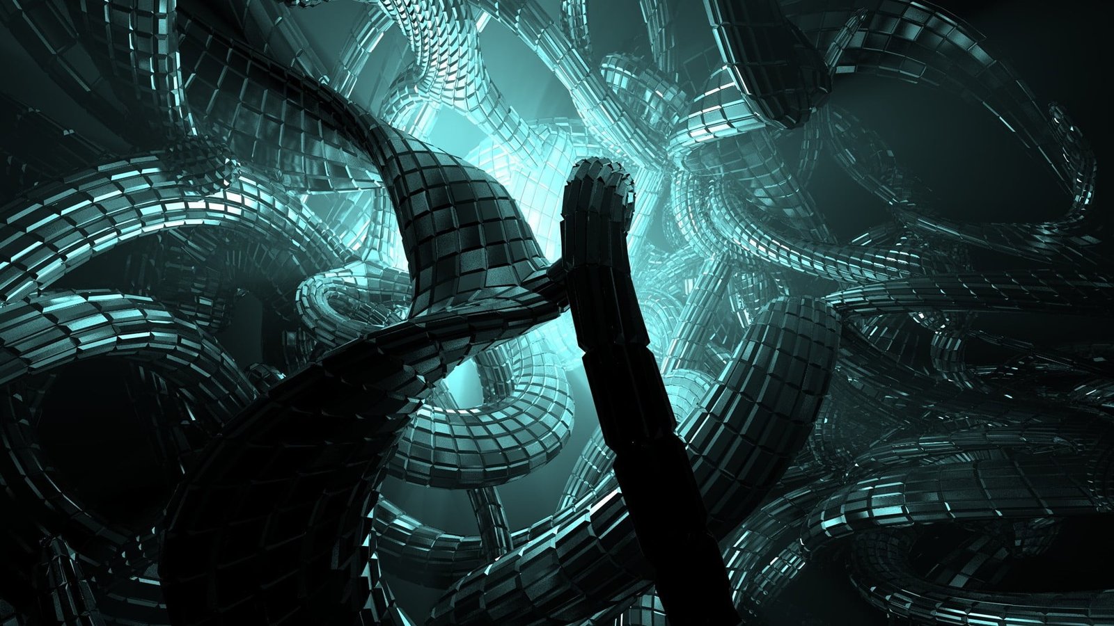 green black and gray abstract digital artwork architecture 2k