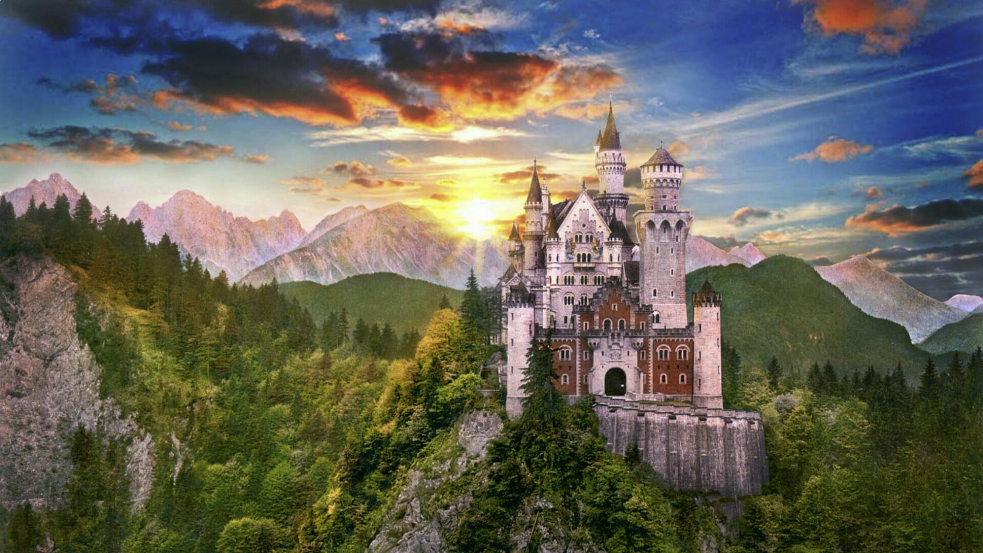 hohenschwangau valley europe bavaria germany nature tree 2k