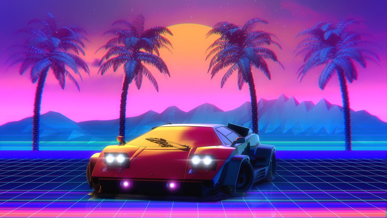 Lamborghini Neon Countach 2k