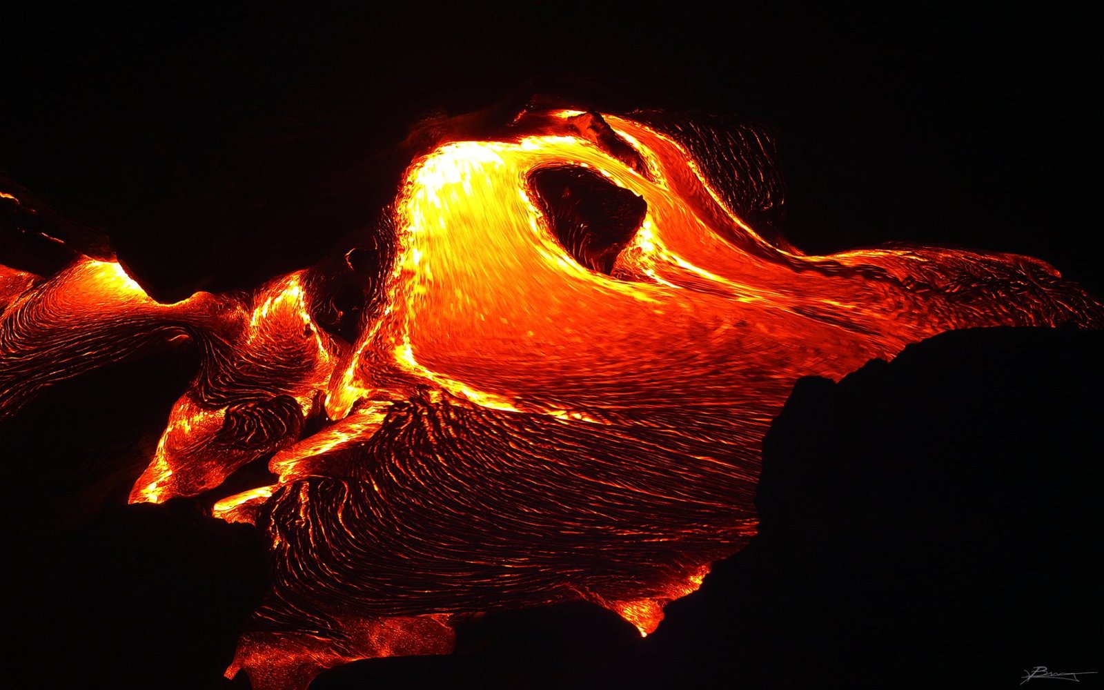 Lava Night Magma HD nature 2k