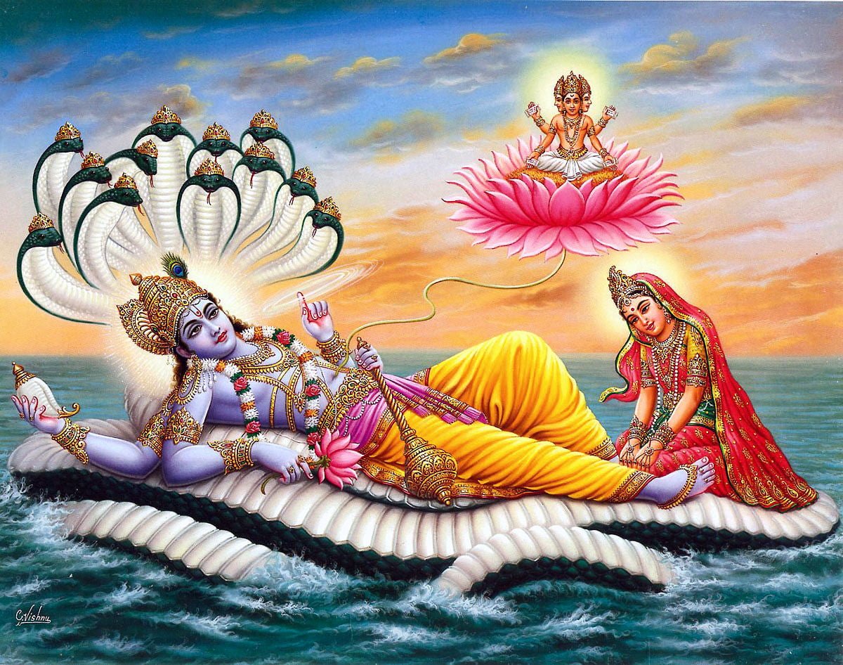 Lord Vishnu Shiva illustration God hindu art and craft water