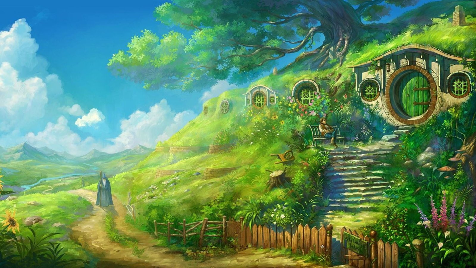 Lord of the Rings shire painting Hobbits The 2k