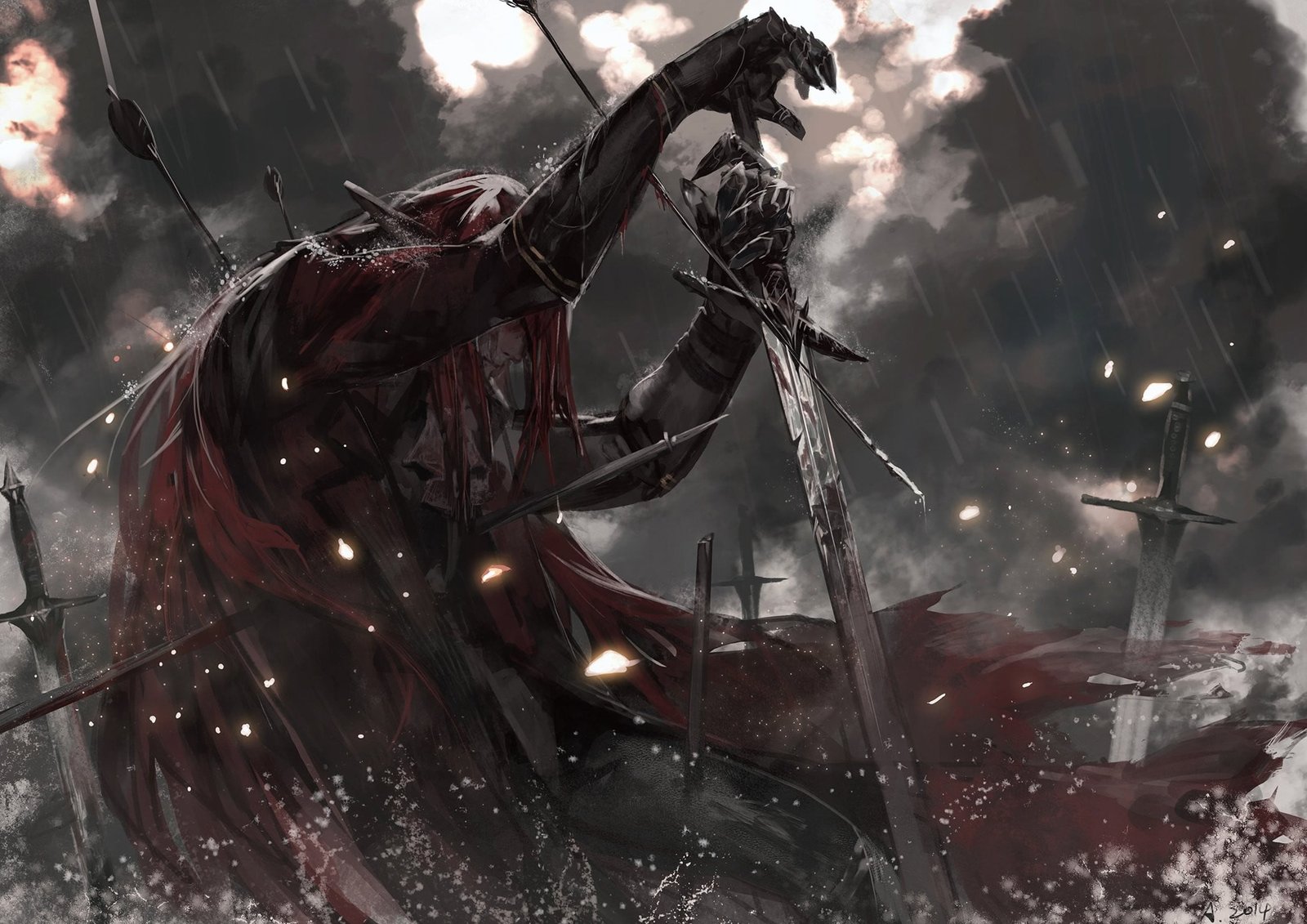 man holding sword digital wallpaper alcd 2k