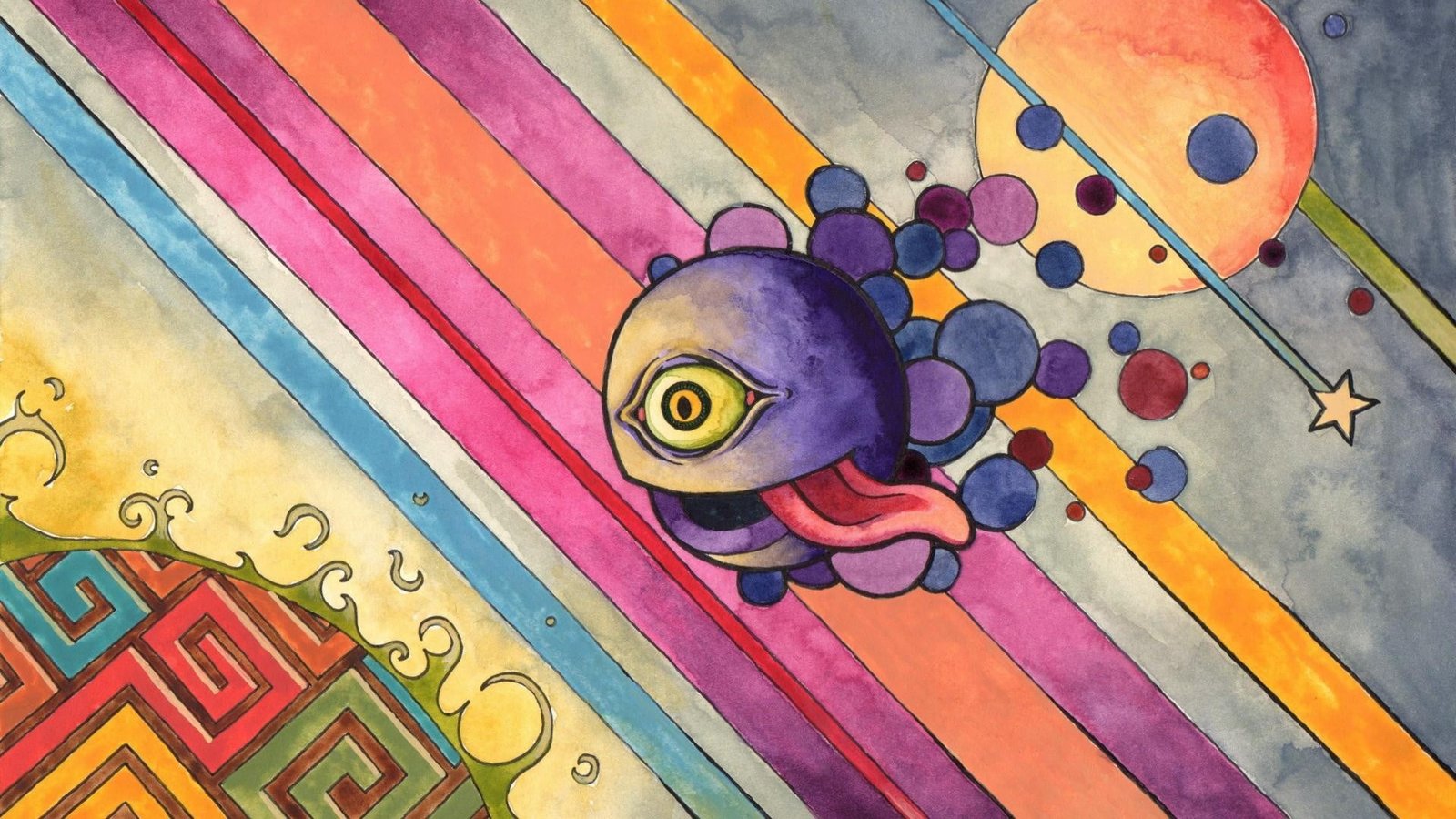 multicolored illustration of monster colorful digital art abstract 2k