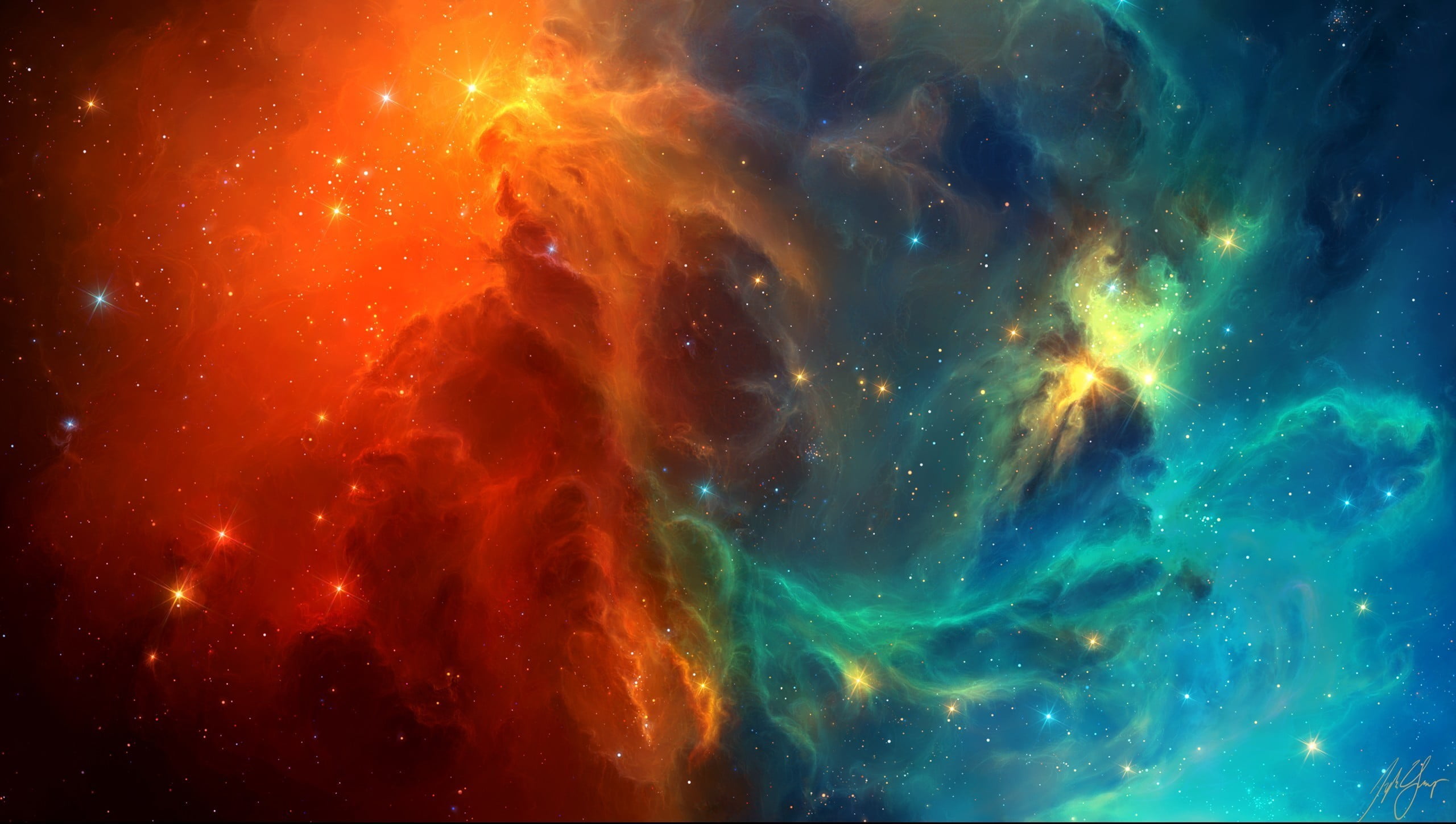 nebula digital wallpaper space TylerCreatesWorlds art 2k
