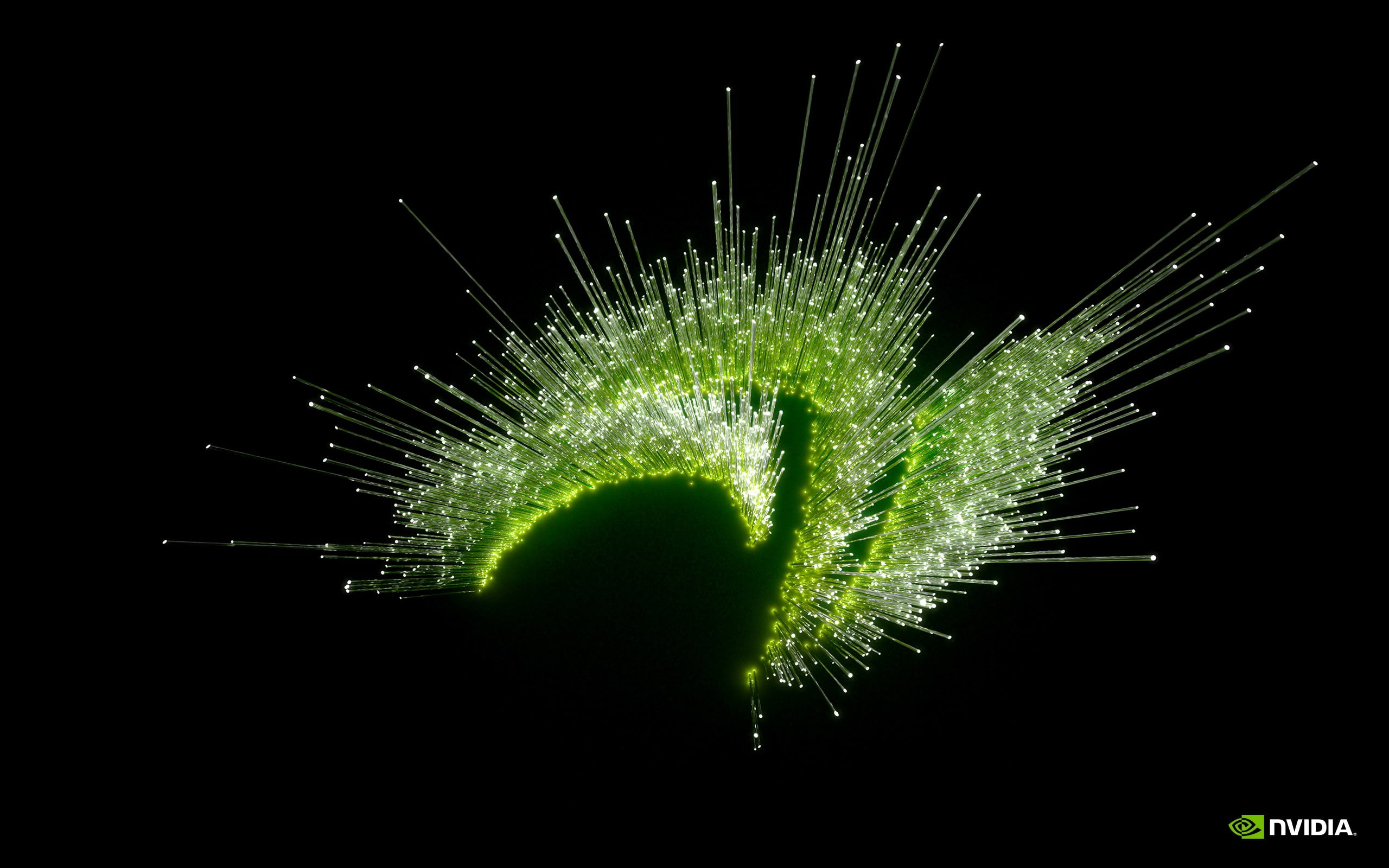 Nvidia logo digital wallpaper GPUs computer PC gaming Optic fiber 2k