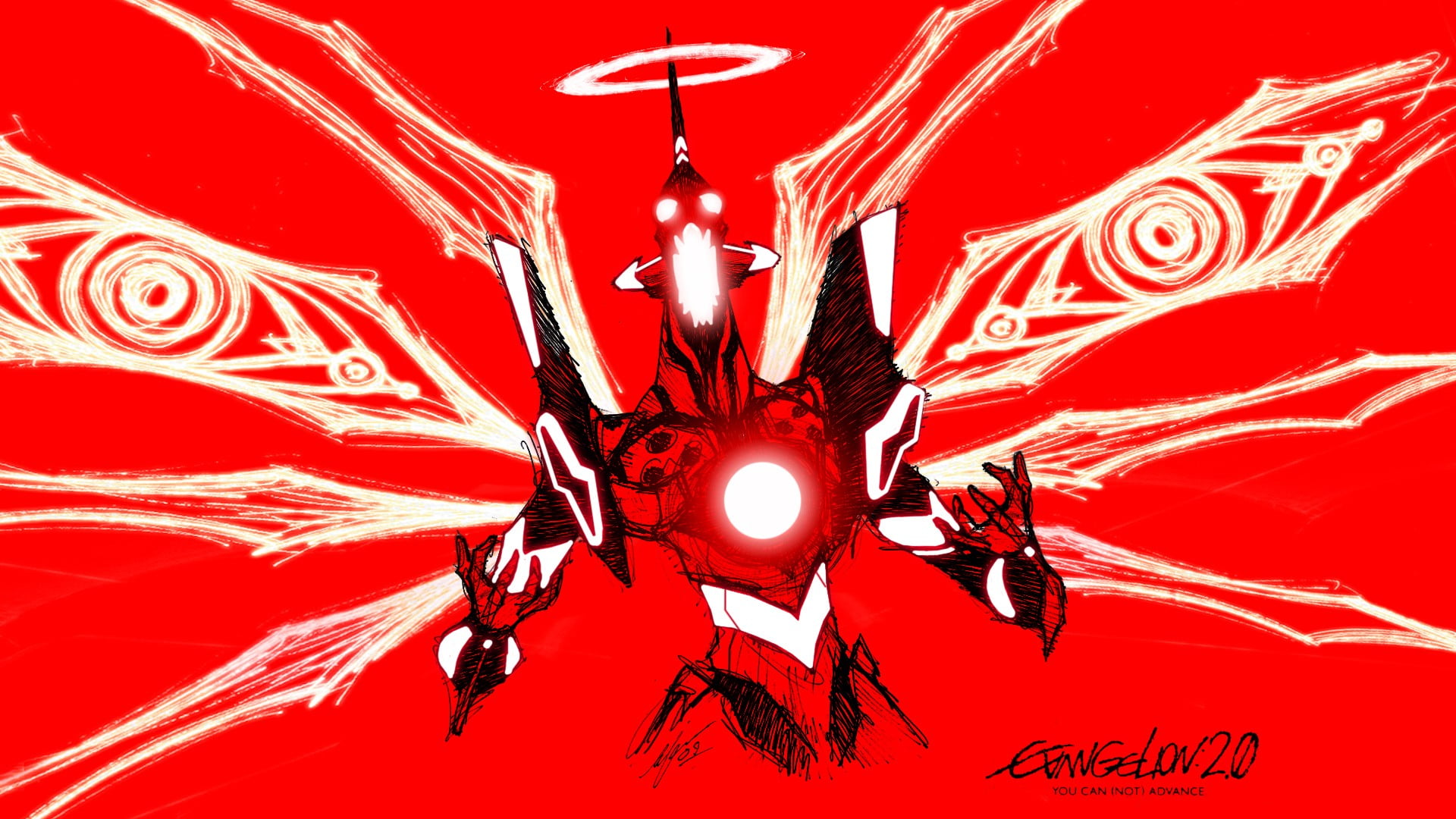 red and white character illustration Neon Genesis Evangelion 2k
