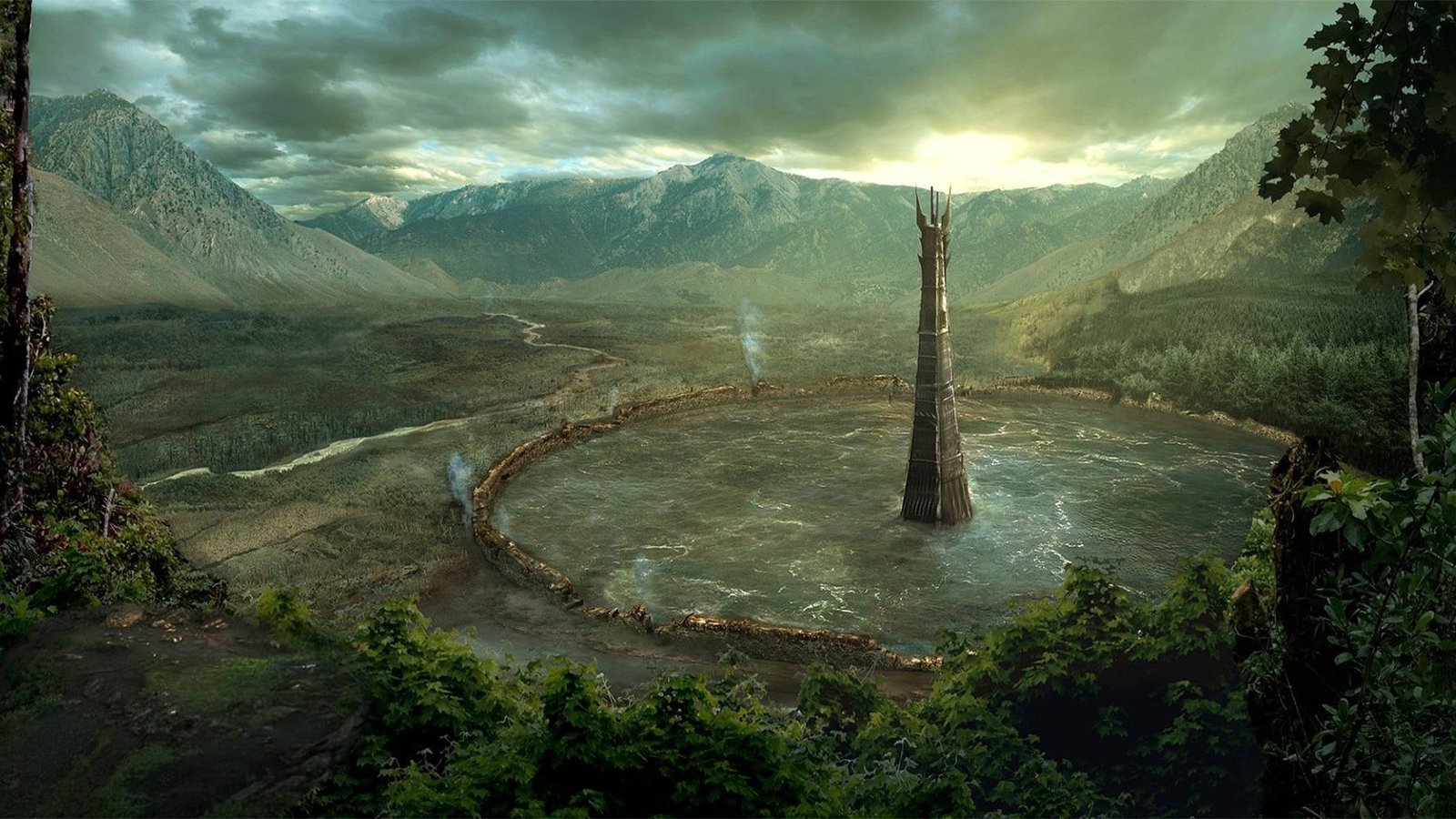 The Lord of the Rings Isengard Orthanc tower artwork fantasy art 2k