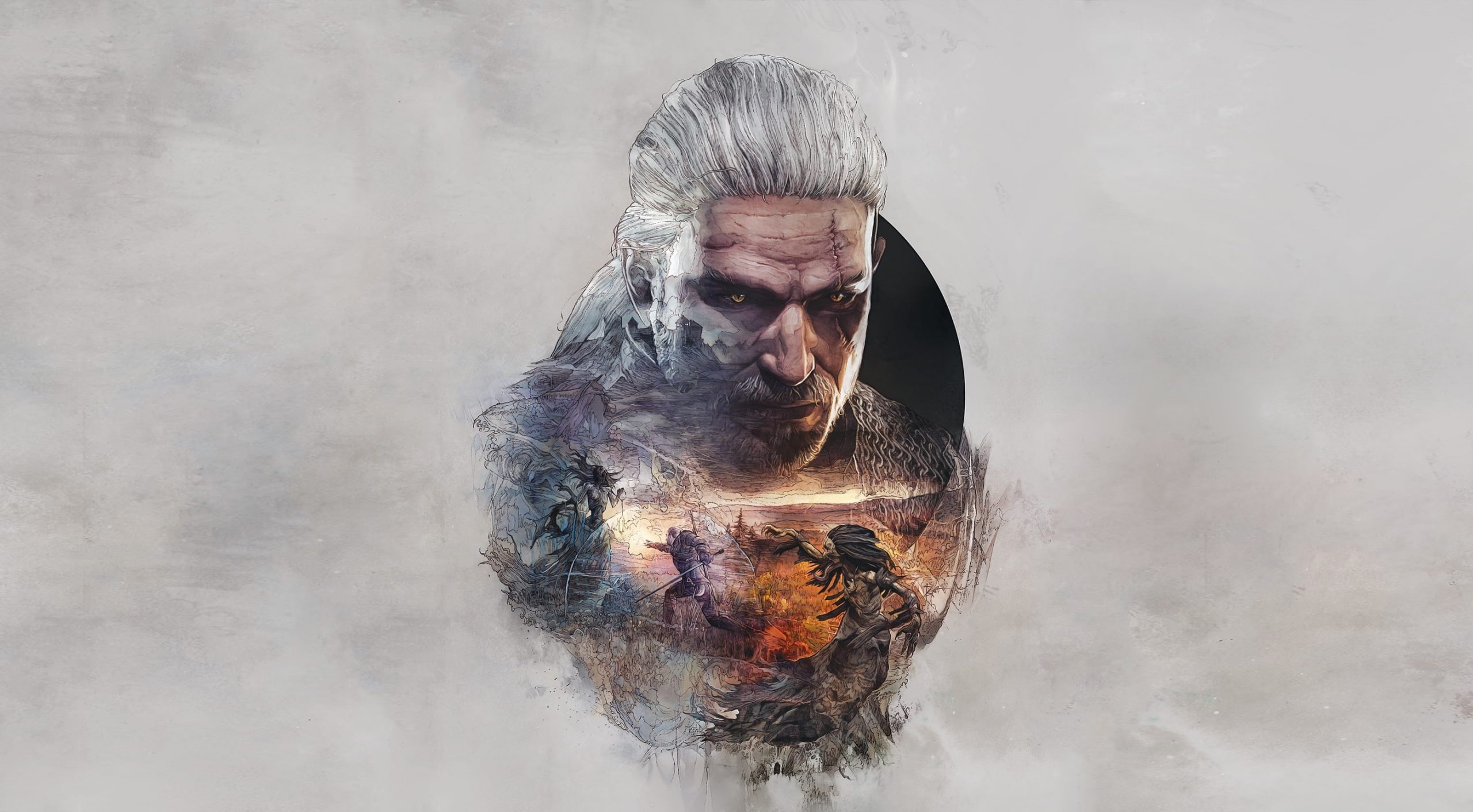 The Witcher 3 Wild Hunt Geralt FanArt Witch digital wallpaper 2k